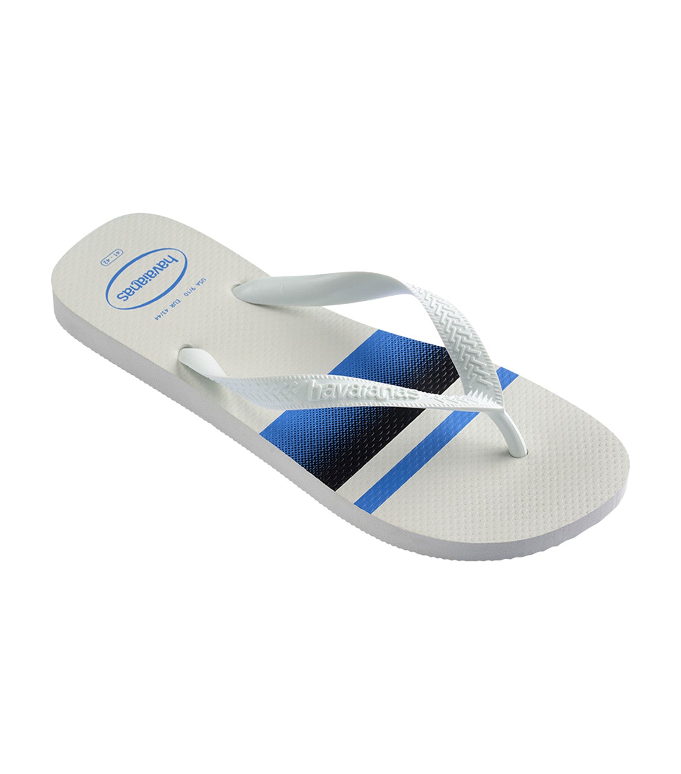 Top Basic Flip Flops White/White/Blue