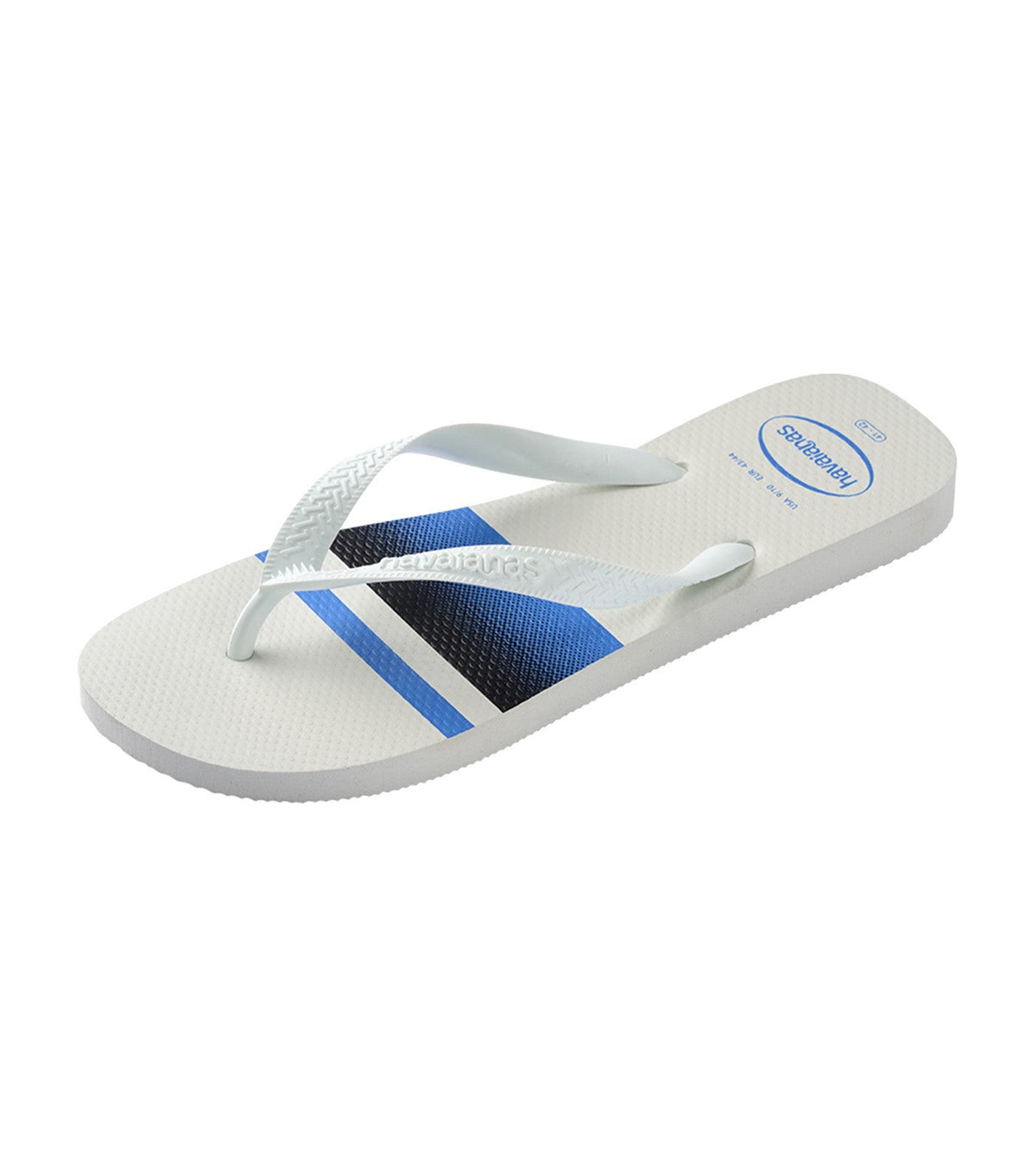 Top Basic Flip Flops White/White/Blue