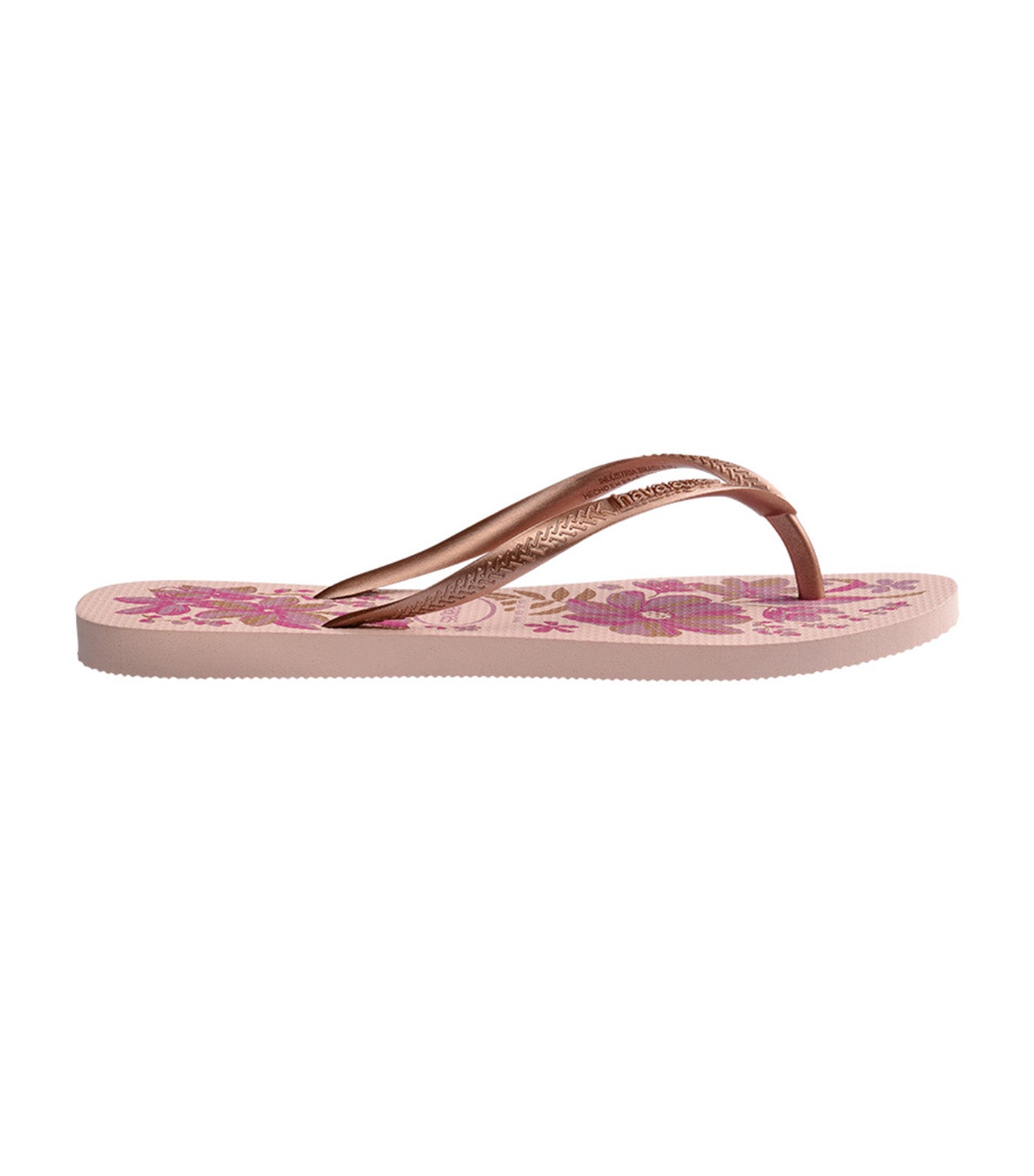 Slim Organic Flip Flops Pink/Gold