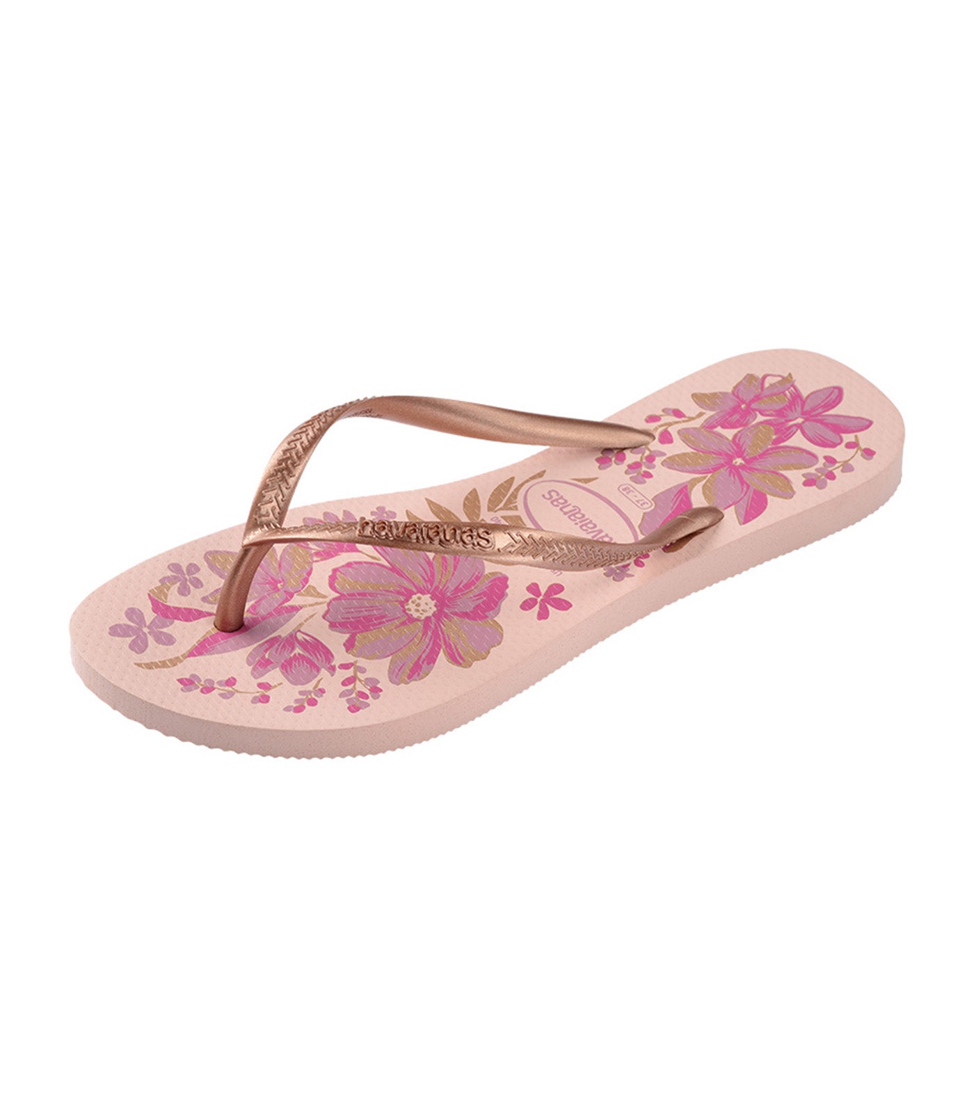 Slim Organic Flip Flops Pink/Gold