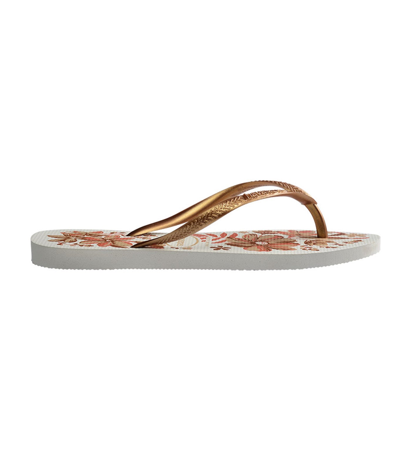Slim Organic Flip Flops White/Golden