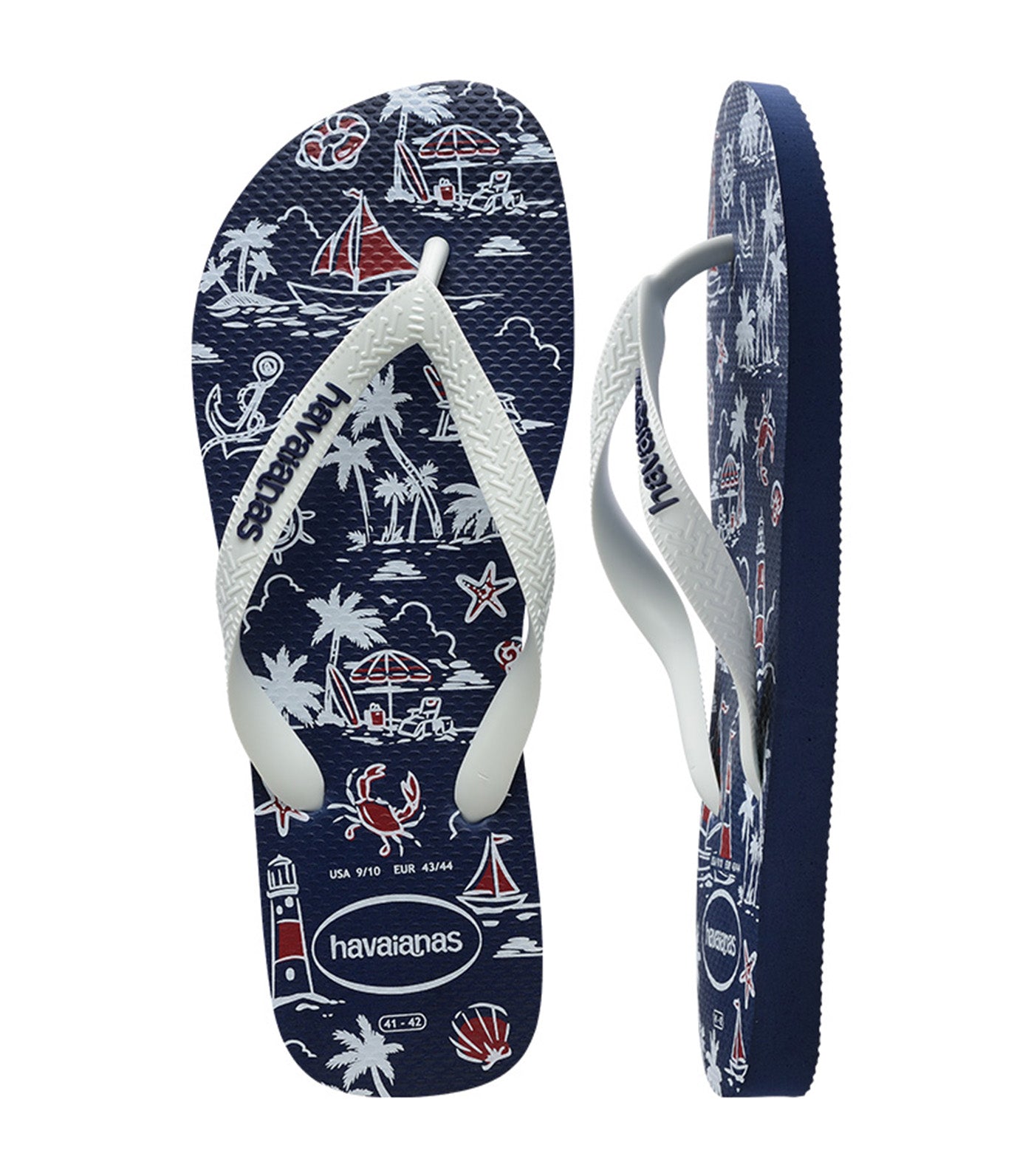 Havaianas Top Nautical Flip Flops Navy/Navy/White