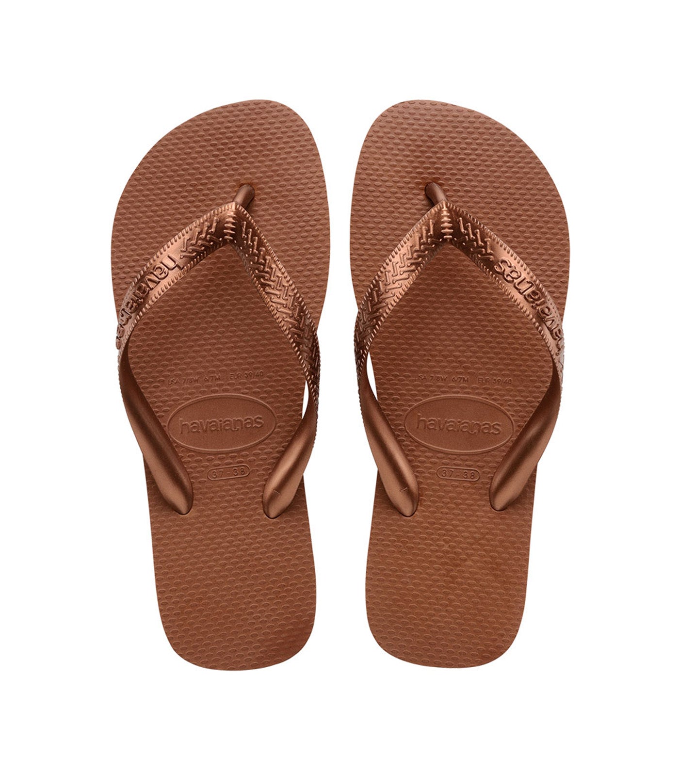 Top Tiras Flip Flops Rust/Metallic Copper