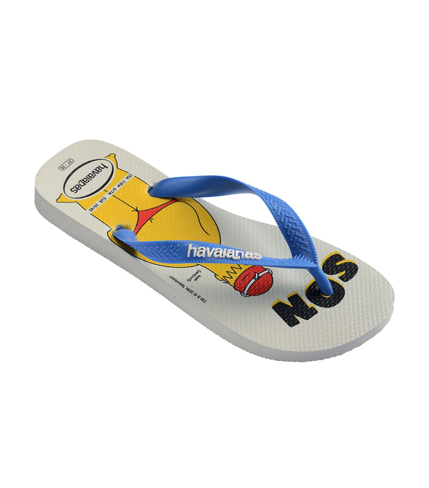 Simpsons Flip Flops White/Blue