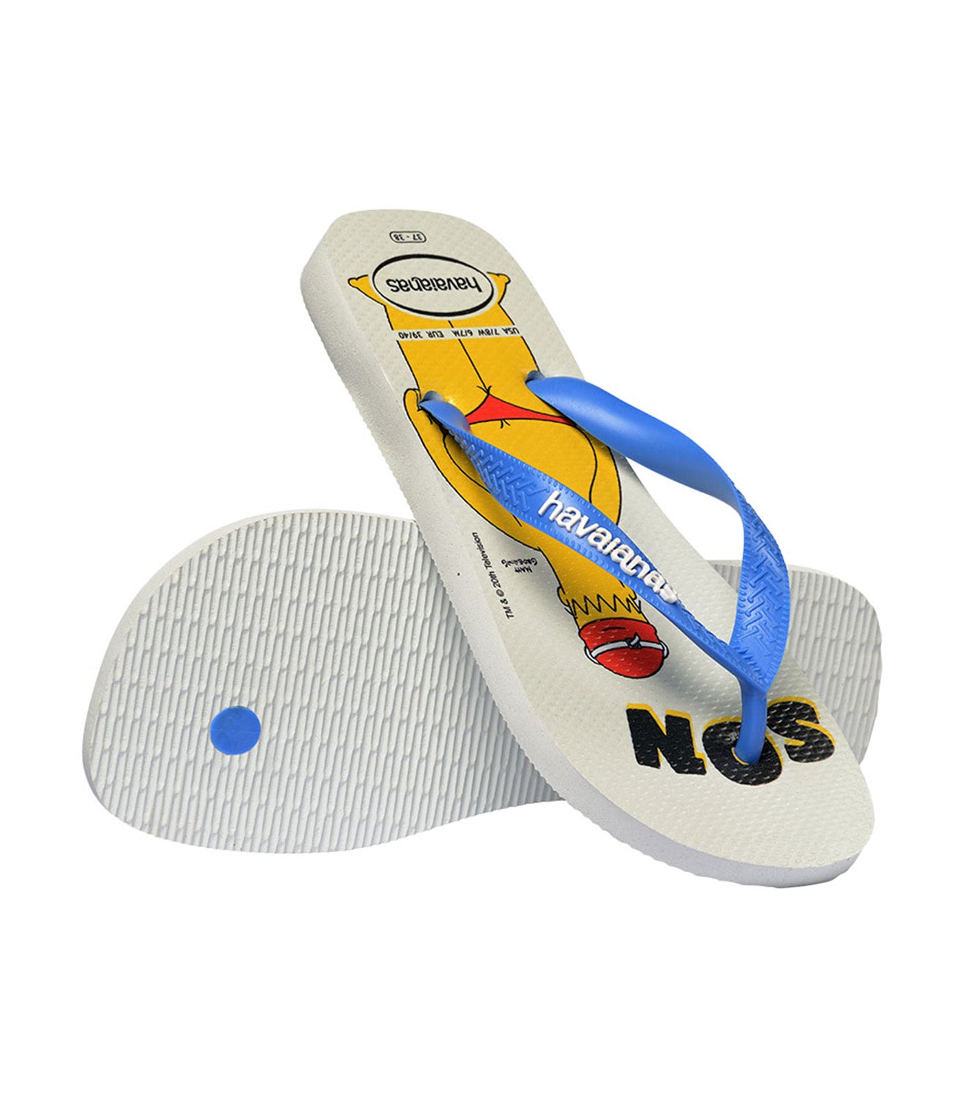 Simpsons Flip Flops White/Blue
