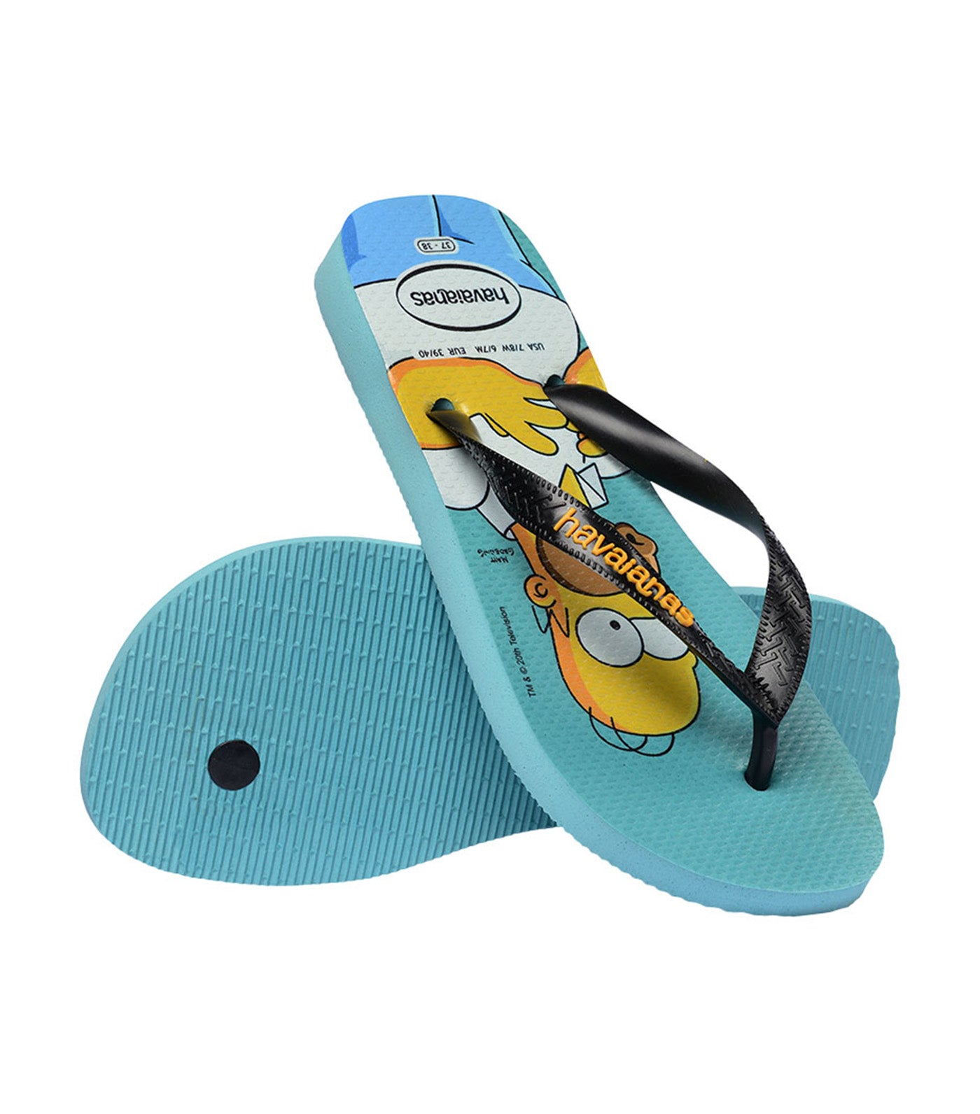 Simpsons Flip Flops Tradi Blue/Black
