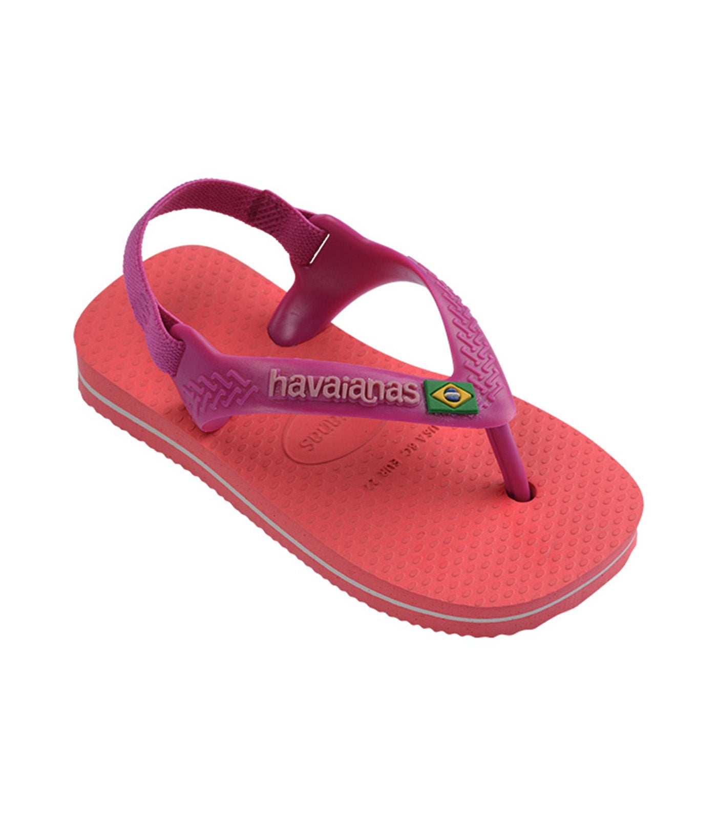 Baby Brasil Logo Flip Flops Coral/Pink