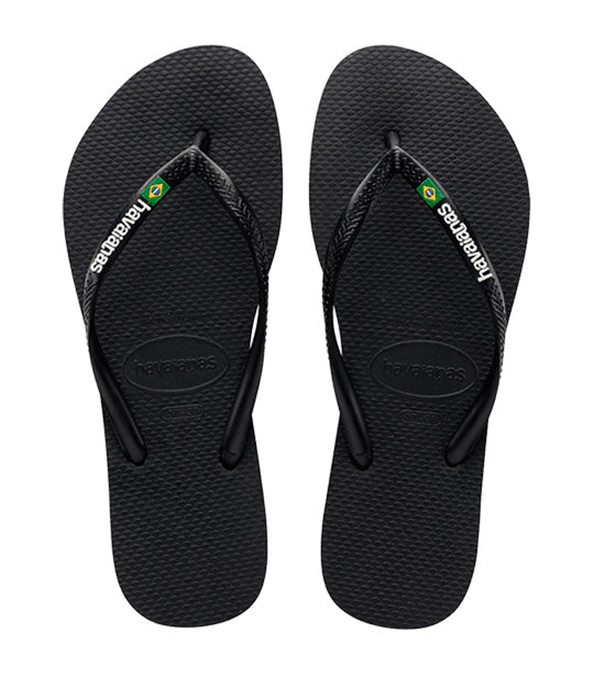 Havaianas Slim Brazil Flip Flops Black