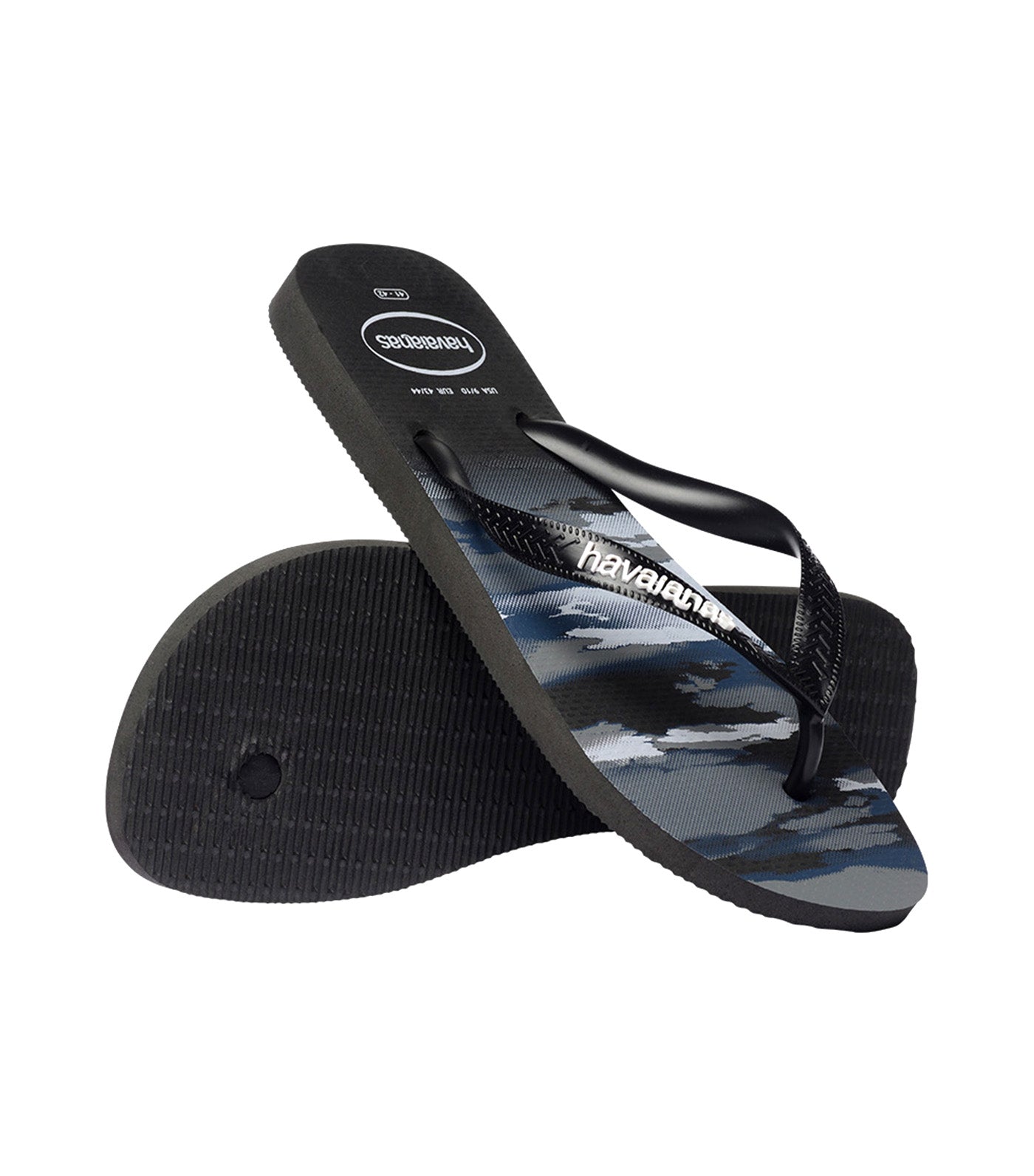 Top Camu Flip Flops Black/Black/White