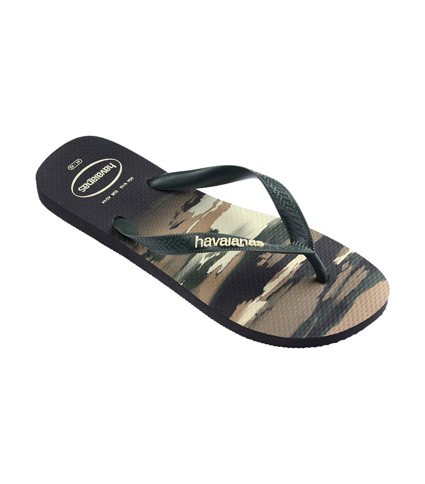 Top Camu Flip Flops Black/Green Olive