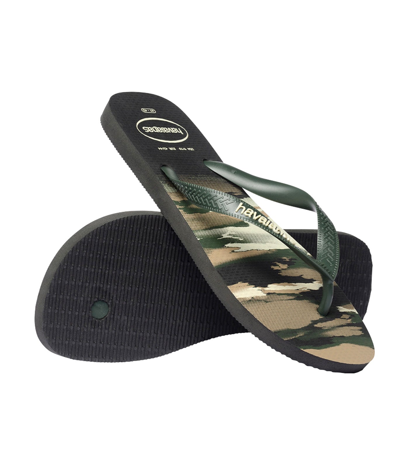 Top Camu Flip Flops Black/Green Olive