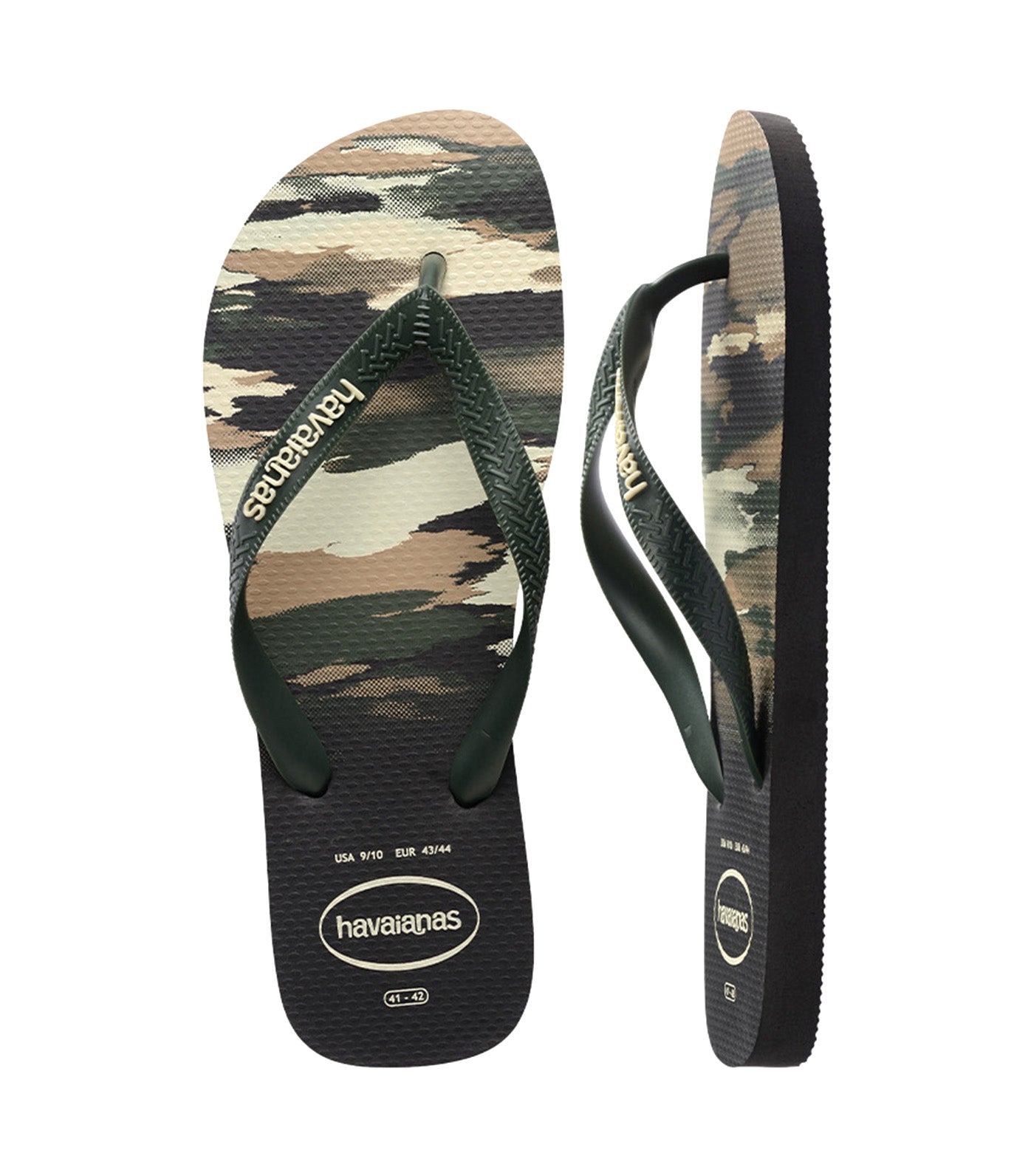 Top Camu Flip Flops Black/Green Olive