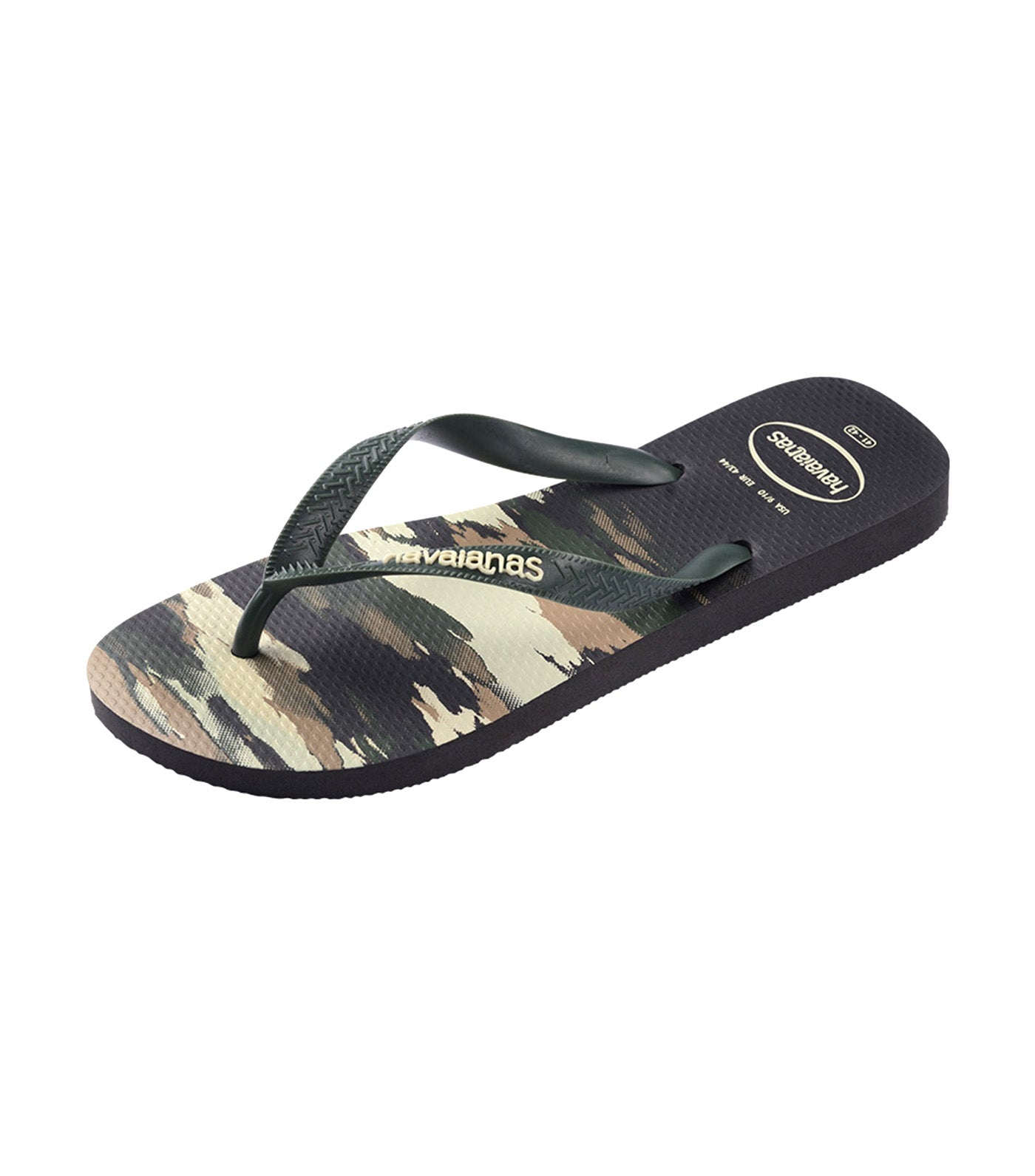Top Camu Flip Flops Black/Green Olive