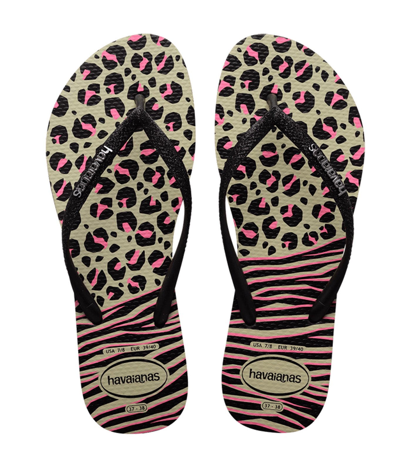 Havaianas Slim Animals Mix Flip Flops Black Gray Rustan s