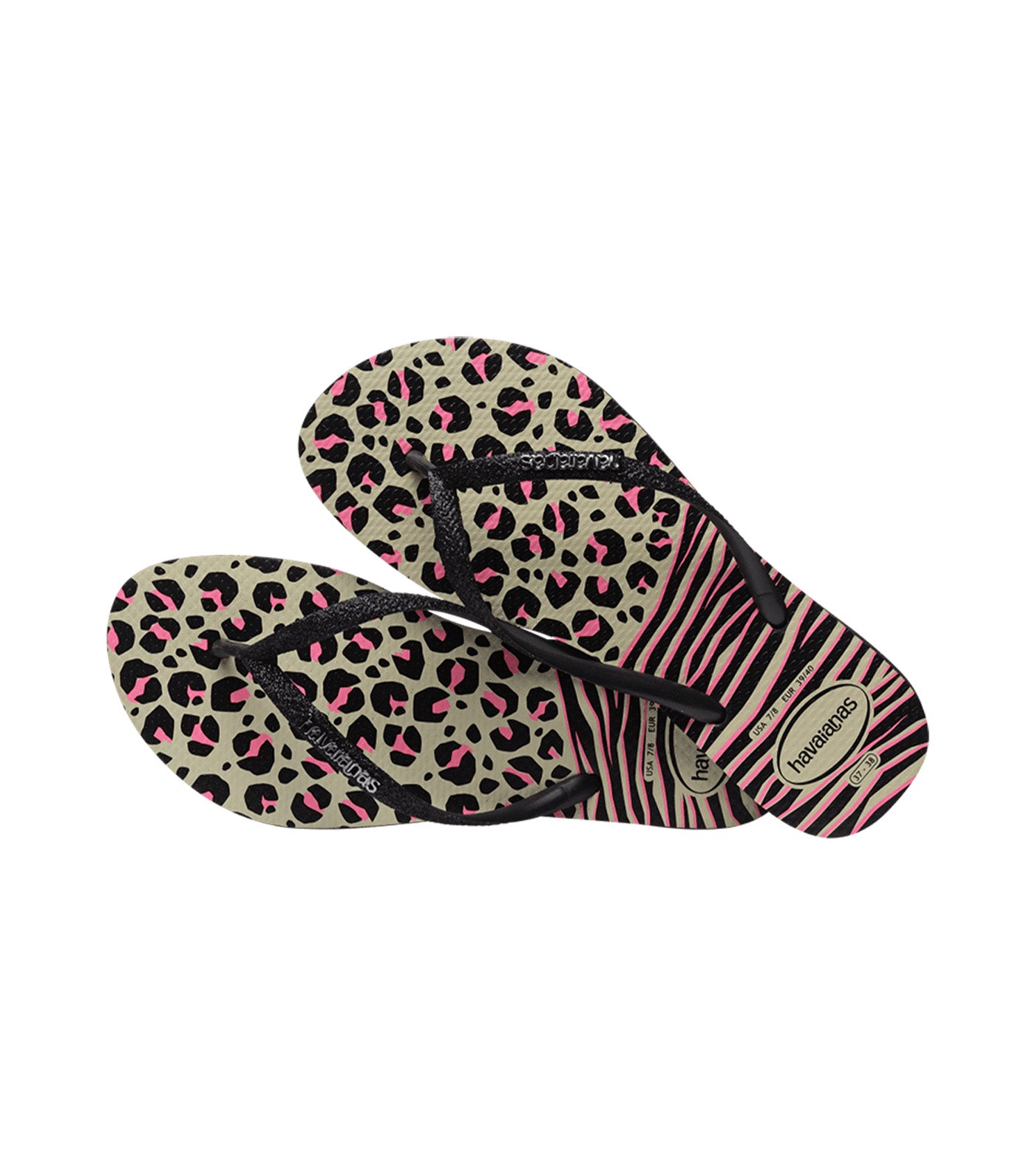 Slim Animals Mix Flip Flops Black Gray