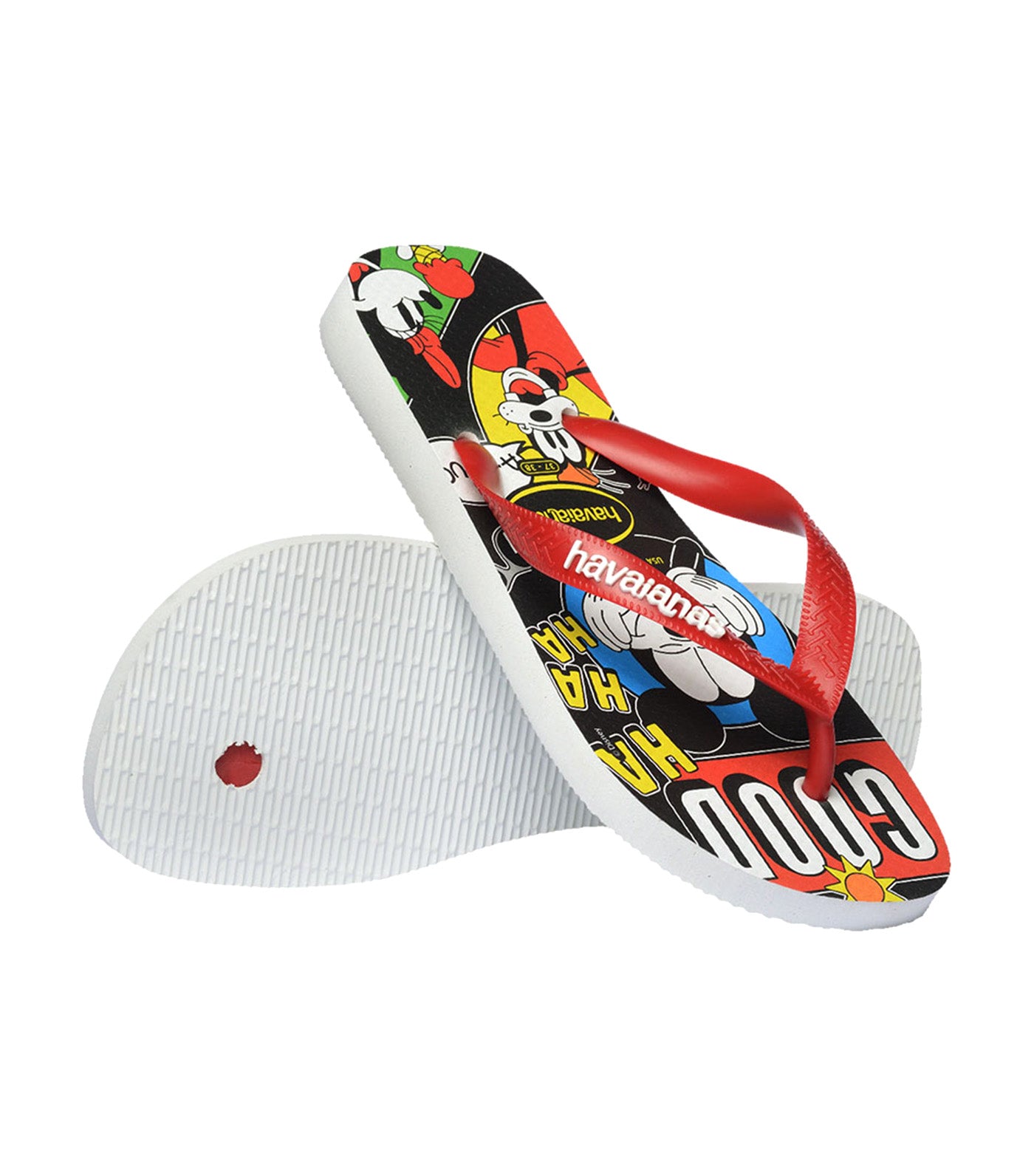 Top Disney Classics Flip Flops White/Red Apache