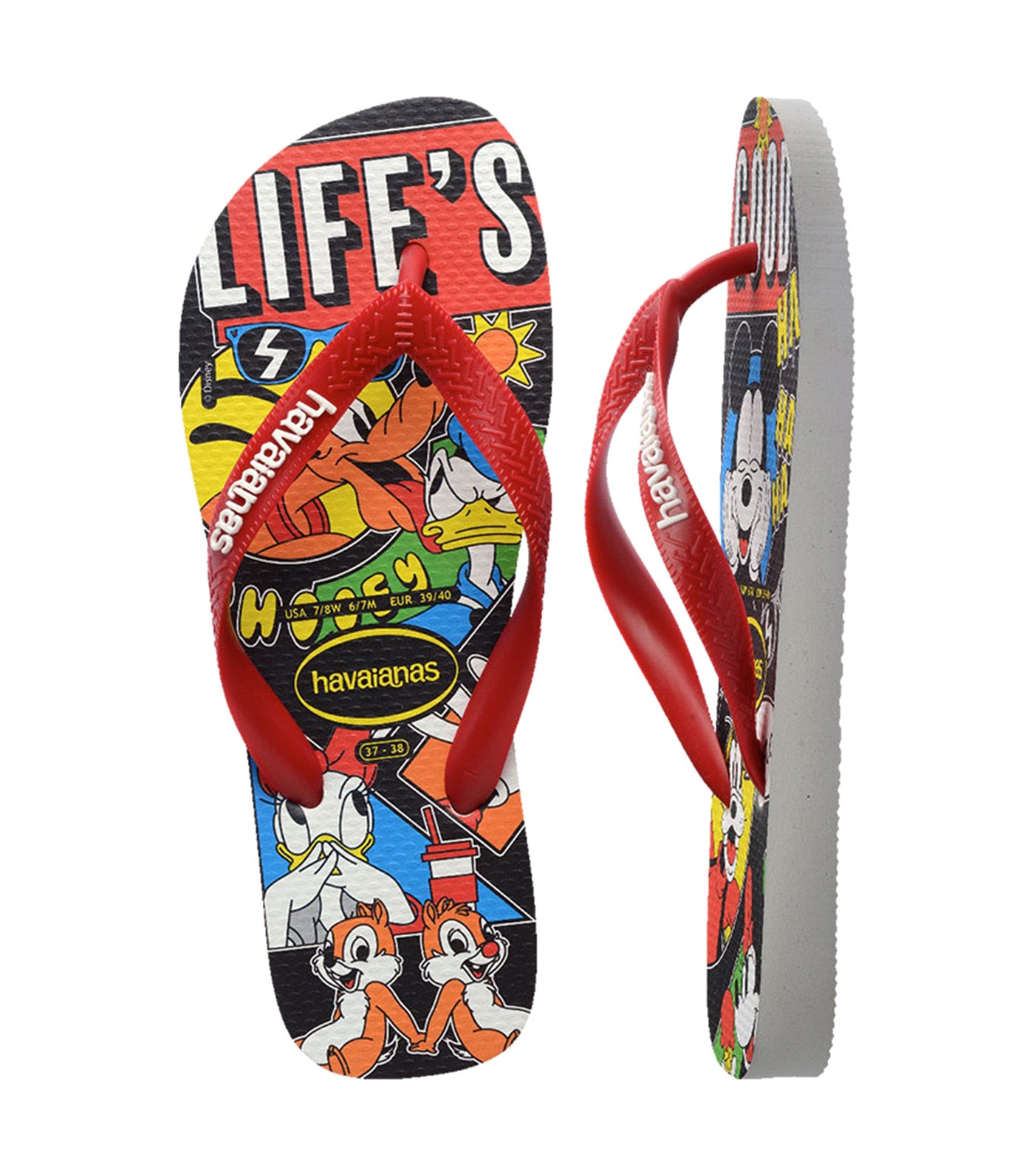 Top Disney Classics Flip Flops White/Red Apache