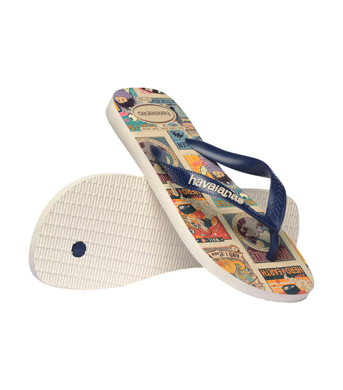 Top Disney Classics Flip Flops Beige/Navy Blue
