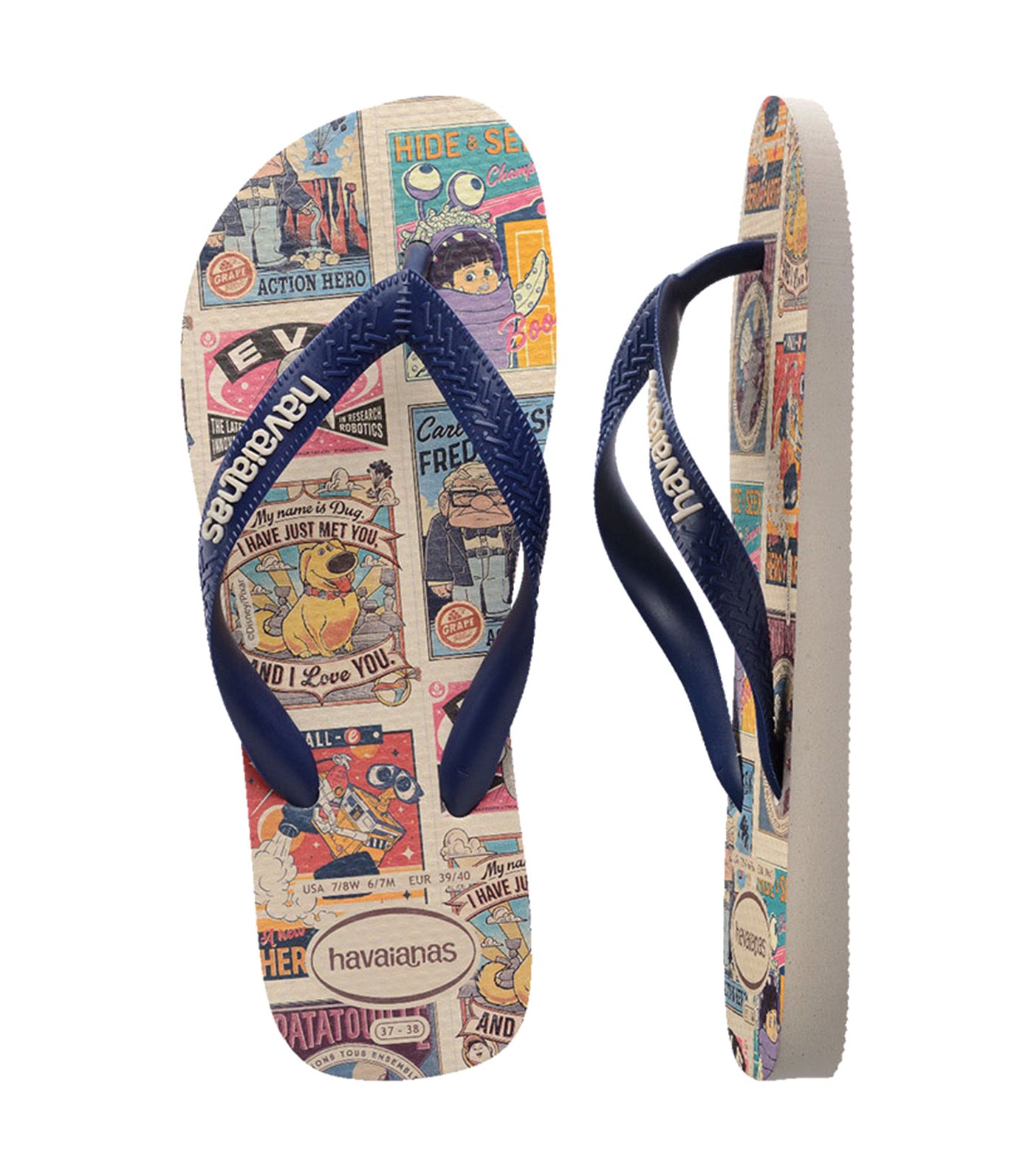 Top Disney Classics Flip Flops Beige/Navy Blue
