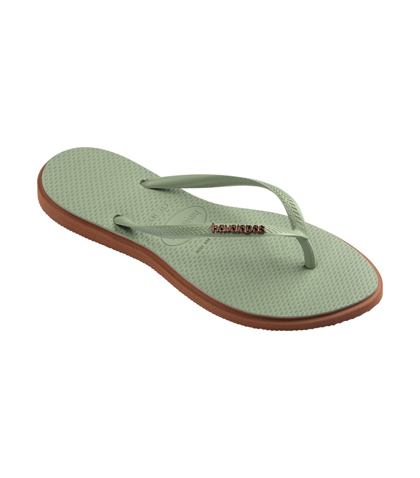 Havaianas Slim Point Flip Flops Rust/Smoke Green