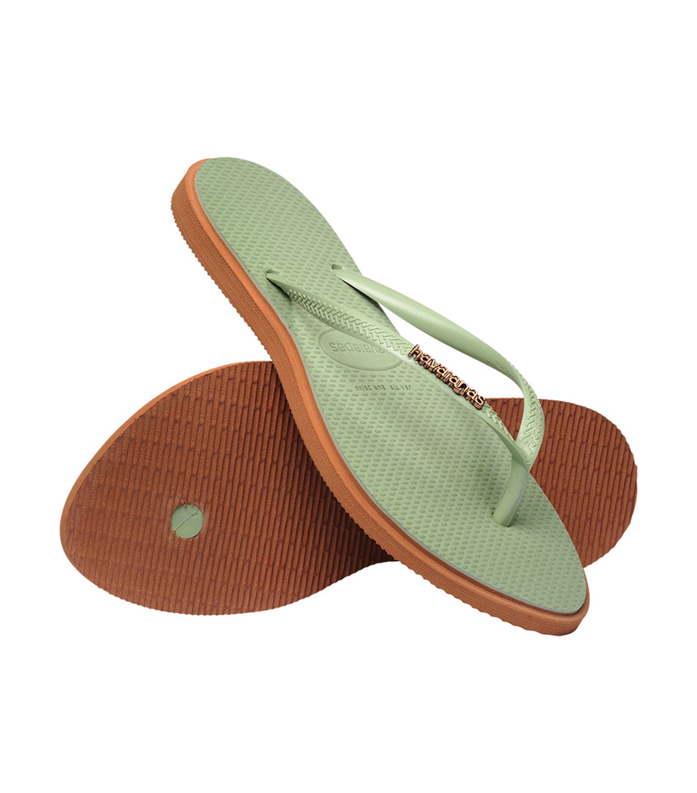 Havaianas Slim Point Flip Flops Rust/Smoke Green