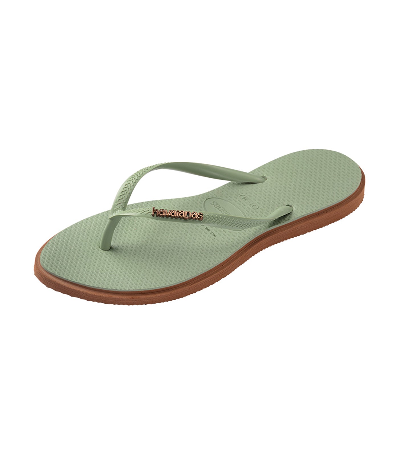 Havaianas Slim Point Flip Flops Rust/Smoke Green