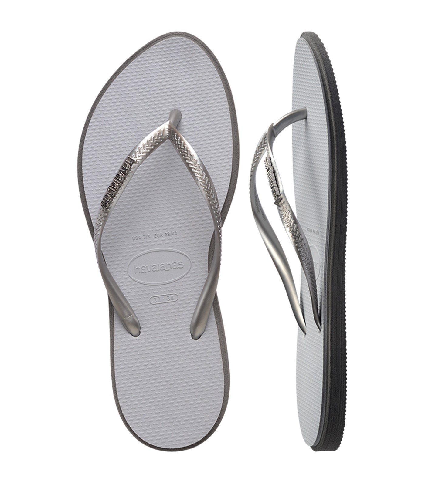 Havaianas Slim Point Flip Flops Steel Gray