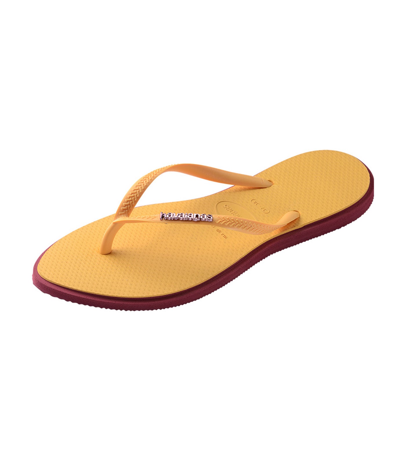 Havaianas Slim Point Flip Flops Amaranth/Caja Yellow