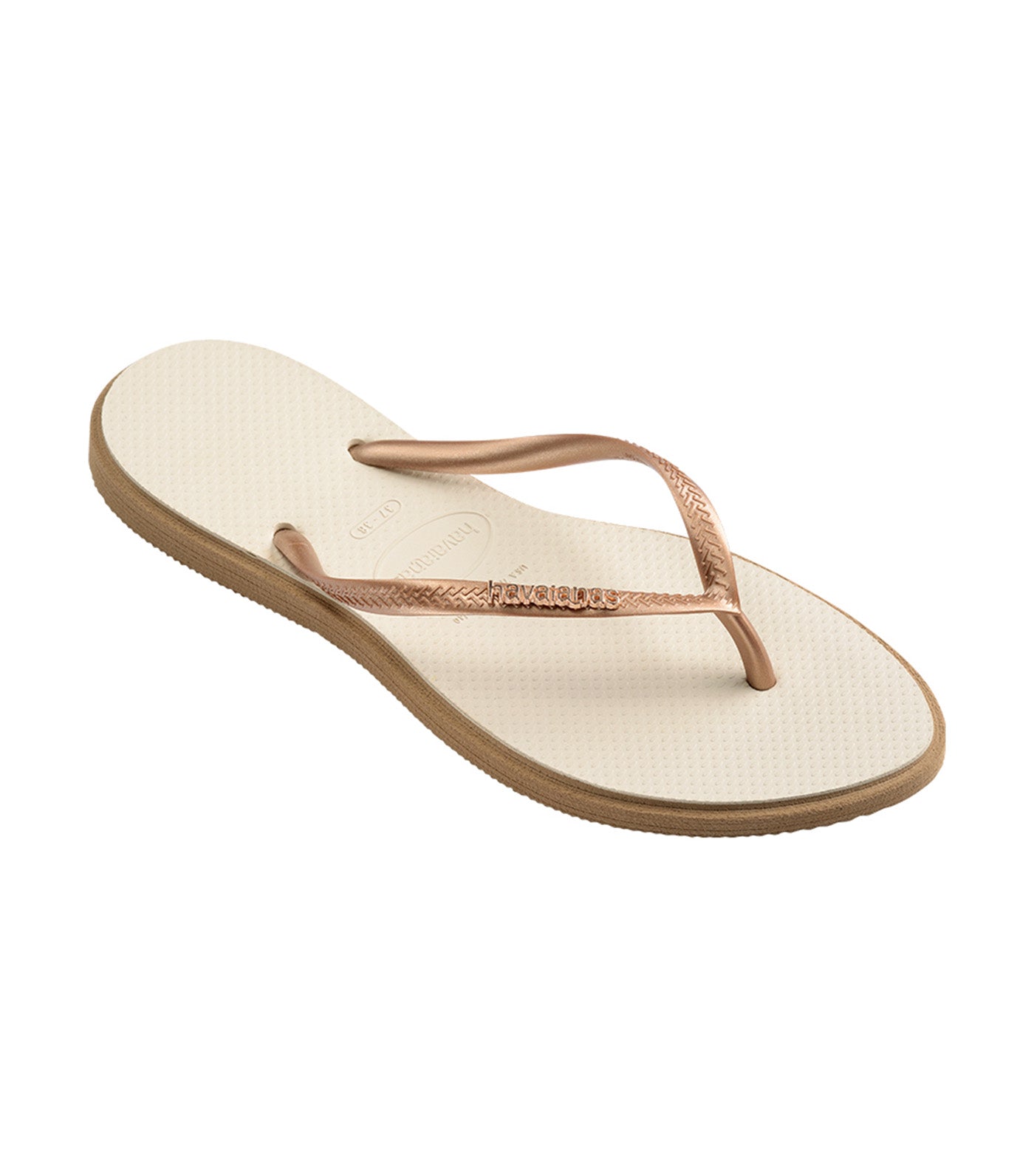 Havaianas Slim Point Flip Flops Rose Gold/Straw Beige