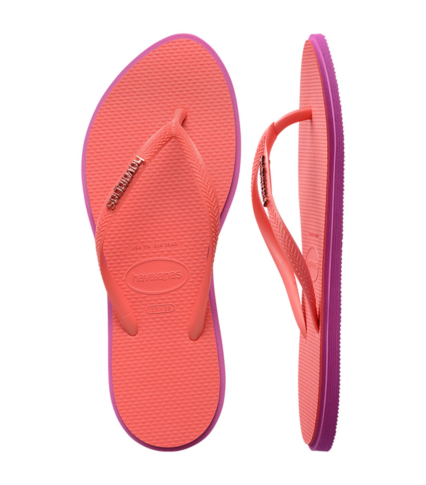 Havaianas Slim Point Flip Flops Rose Gum/Tropical Coral