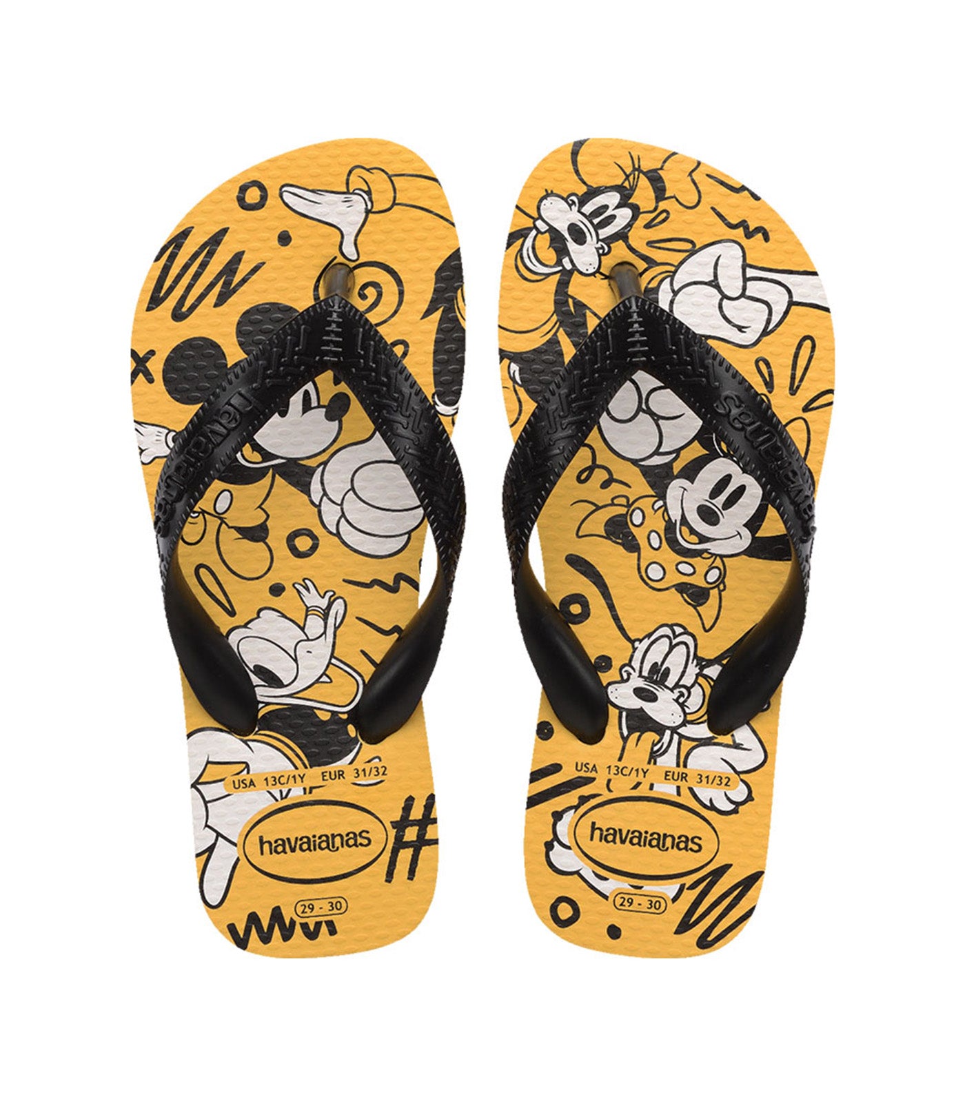 Kids Disney Flip Flops Yellow