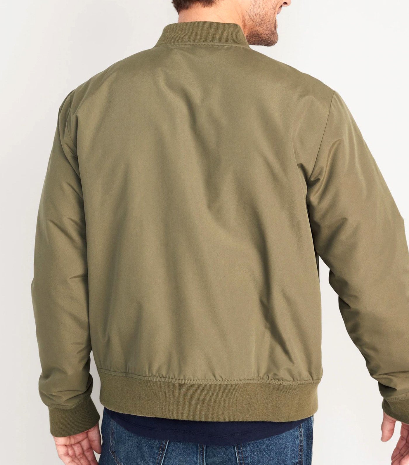 Water-Resistant Zip-Front Bomber Jacket for Men Stone Wall