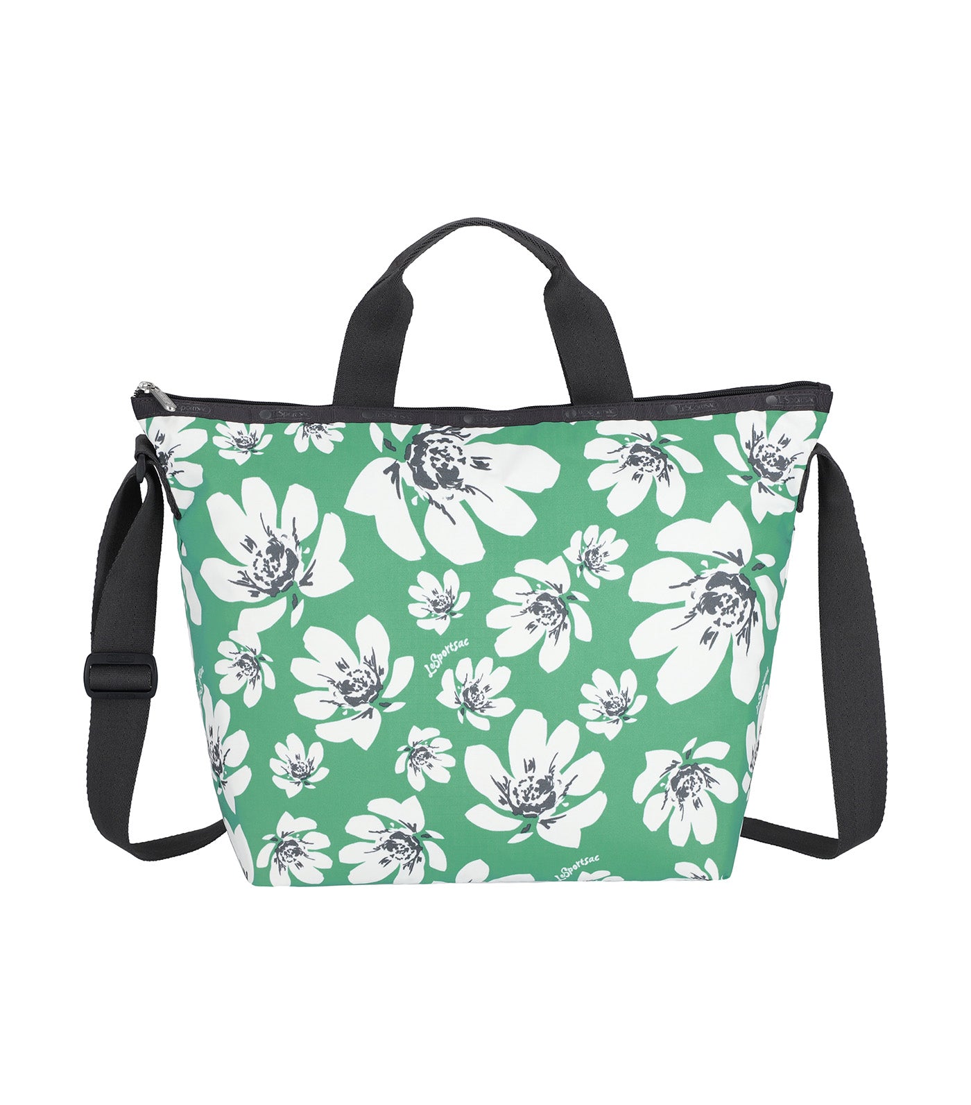 Deluxe Easy Carry Tote Tropical Garden Green