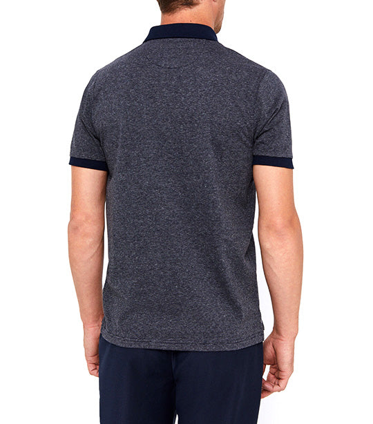 Patterned Collar Polo Shirt Dark Gray