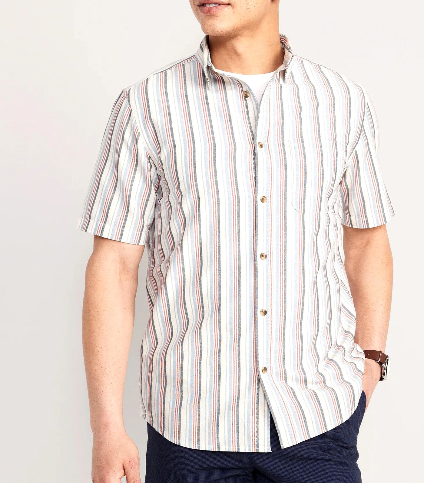 Regular-Fit Everyday Short-Sleeve Oxford Shirt for Men Americana