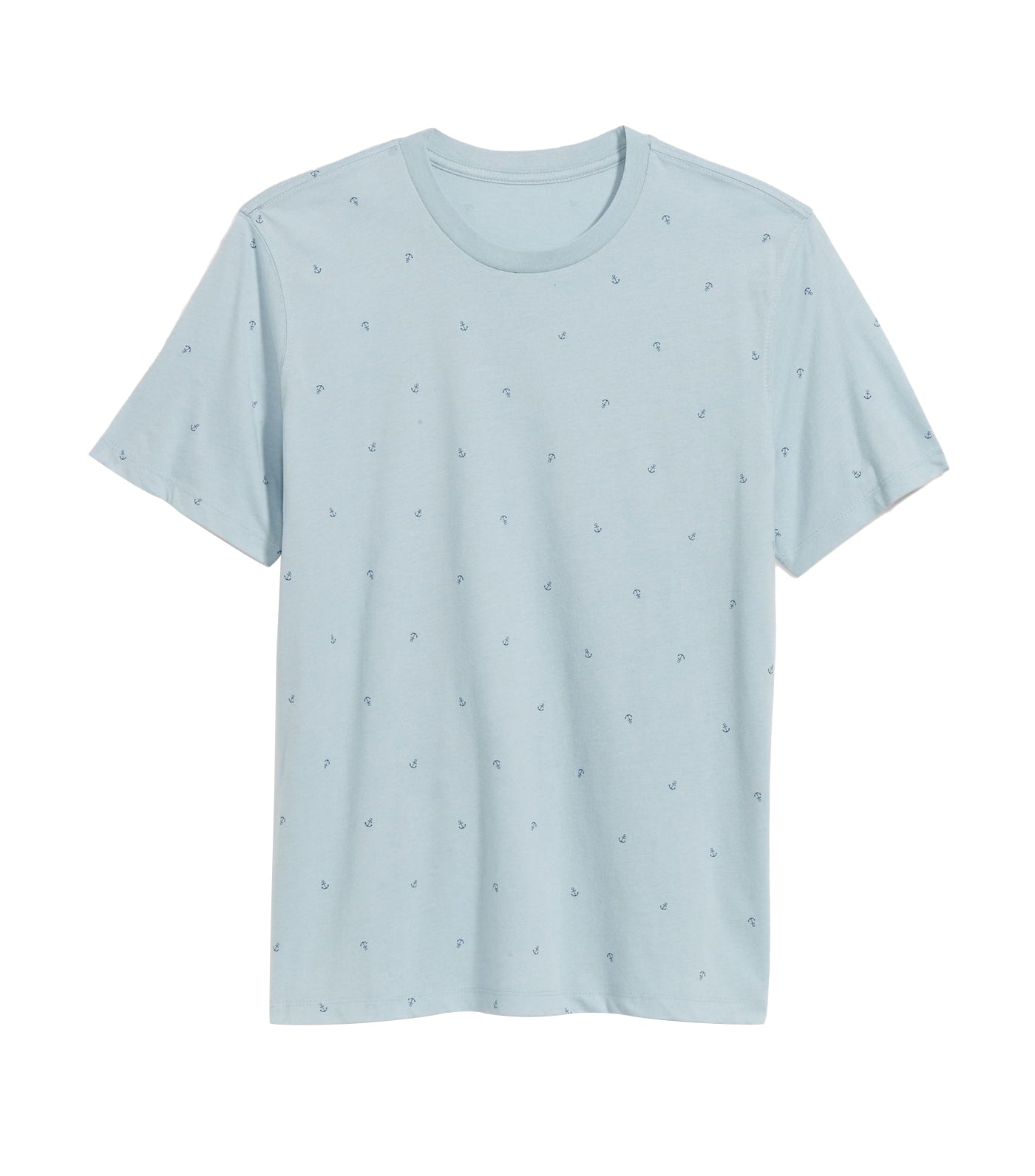Soft-Washed Printed Crew-Neck T-Shirt for Men Anchor Blue