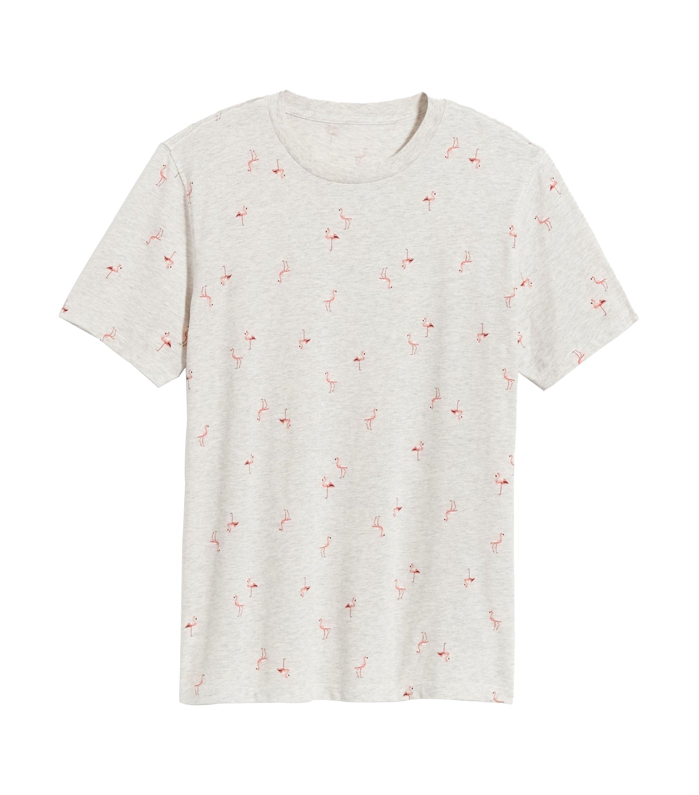 Soft-Washed Printed Crew-Neck T-Shirt for Men Flamingo