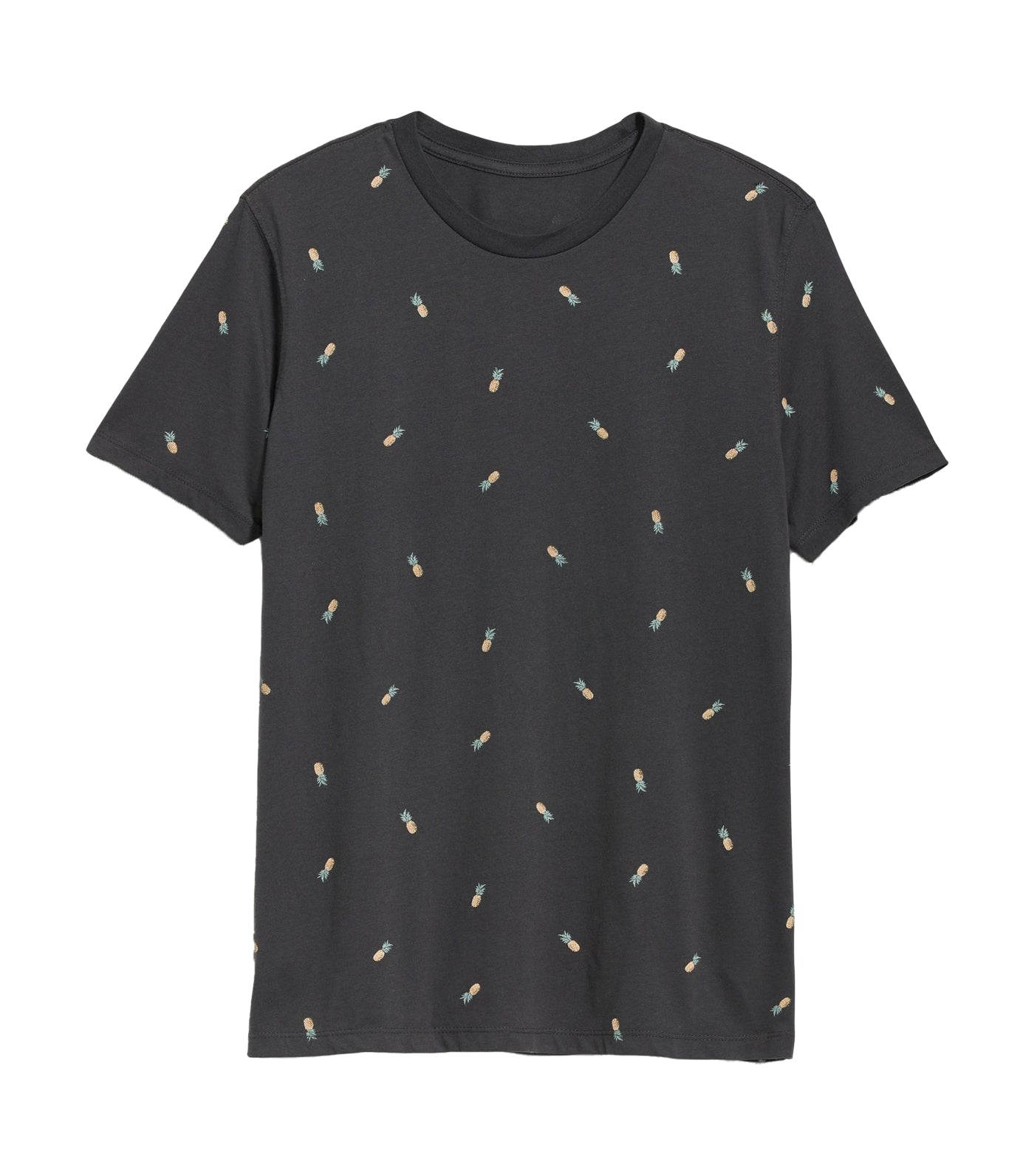 Soft-Washed Printed Crew-Neck T-Shirt for Men Pineapple