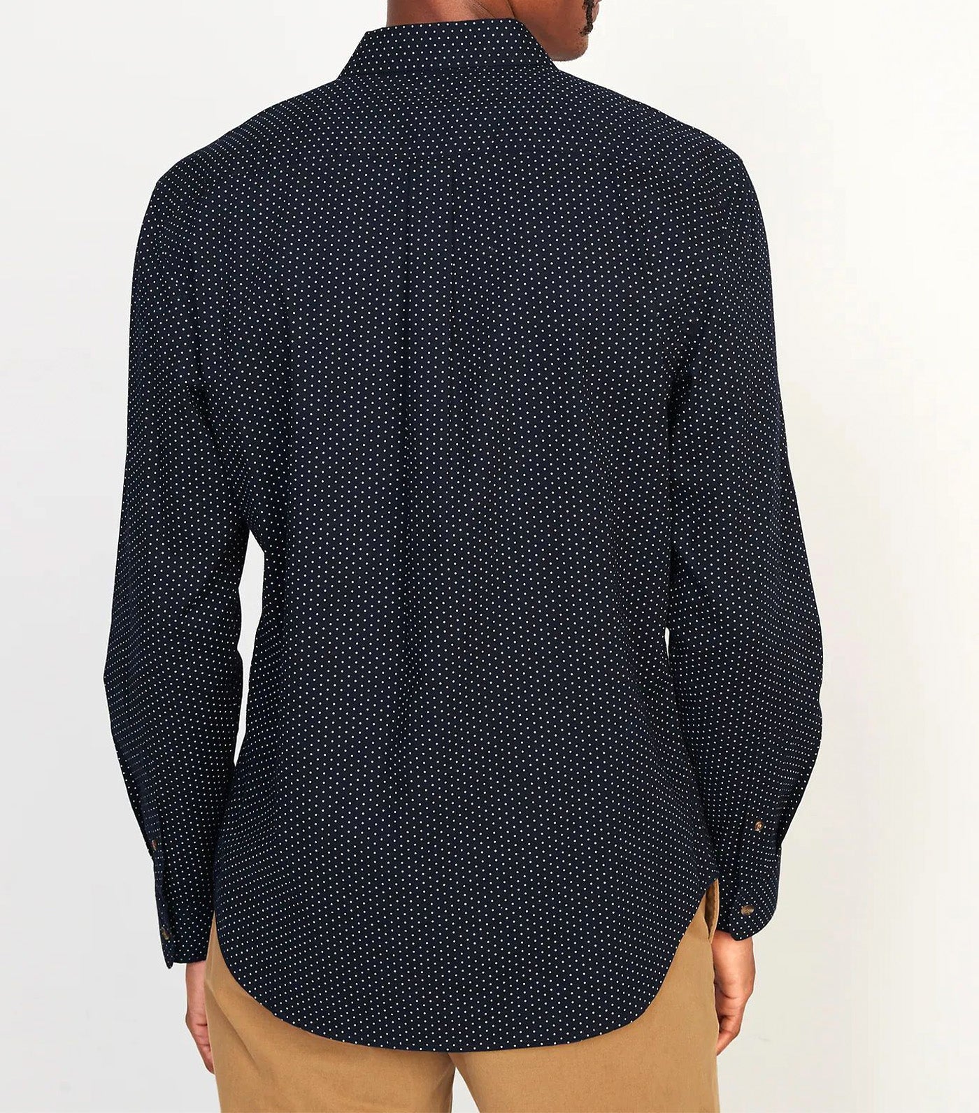 Slim-Fit Built-In Flex Everyday Dot-Print Shirt for Men Navy Dots