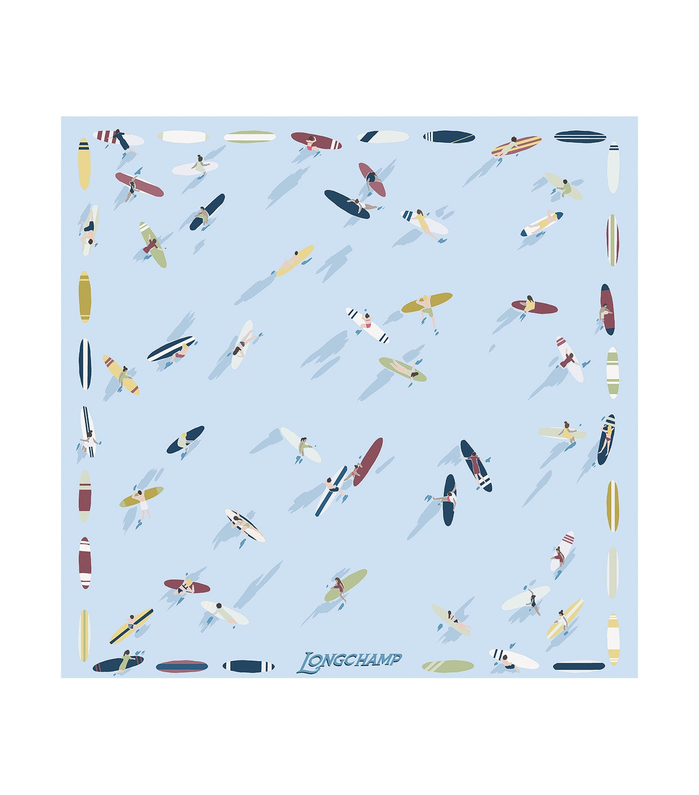 En Attendant la Vague Silk Scarf 50