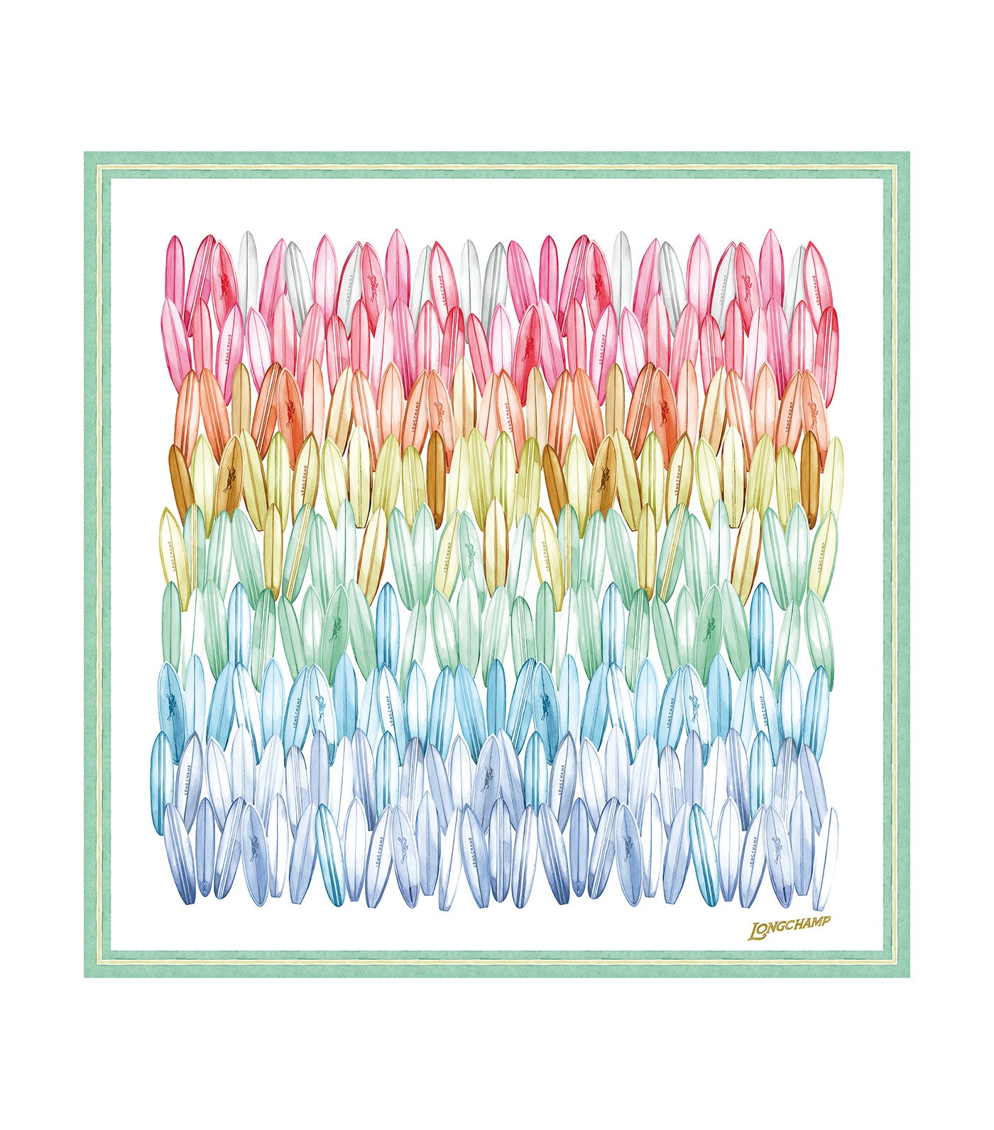 Camaïeu de Surf Silk Scarf 90 Rainbow