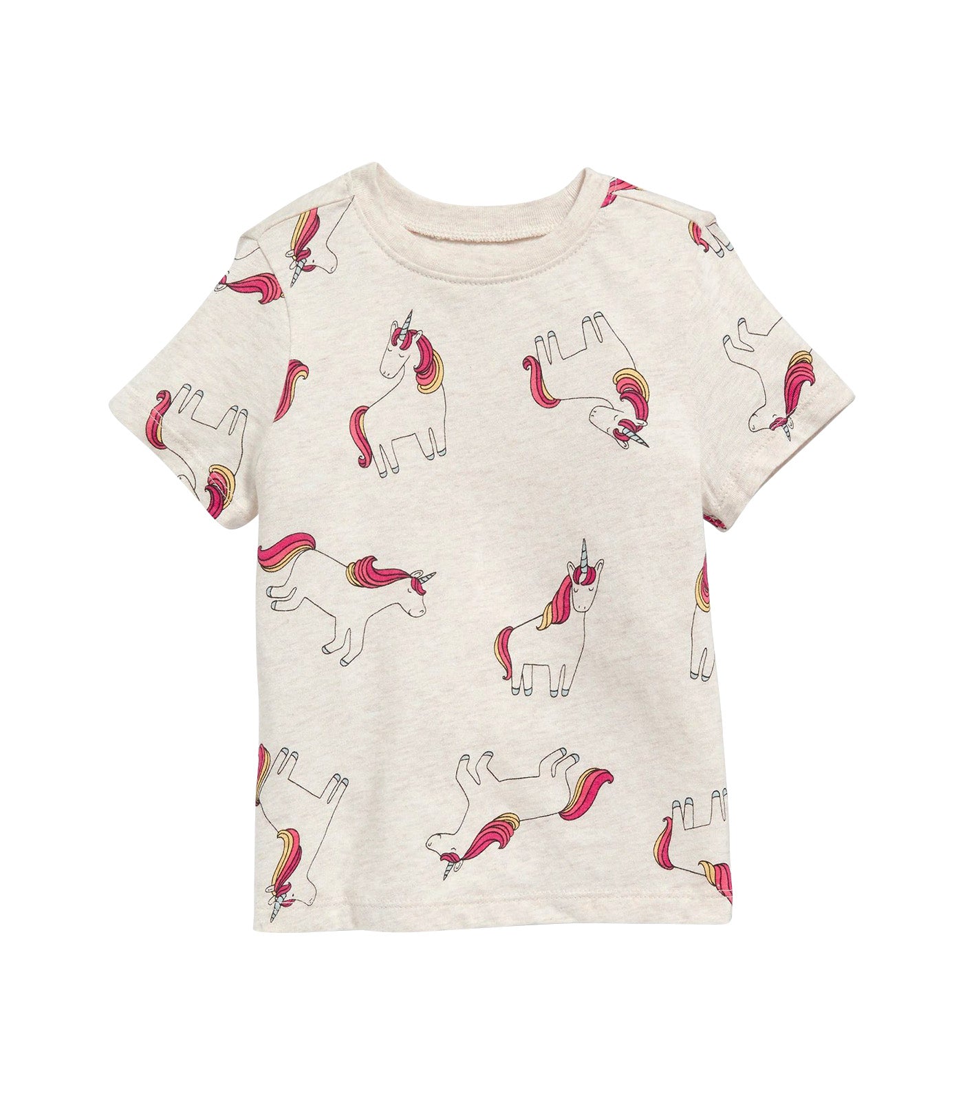 Unisex Printed Crew-Neck T-Shirt for Toddler - Oatmeal Heather