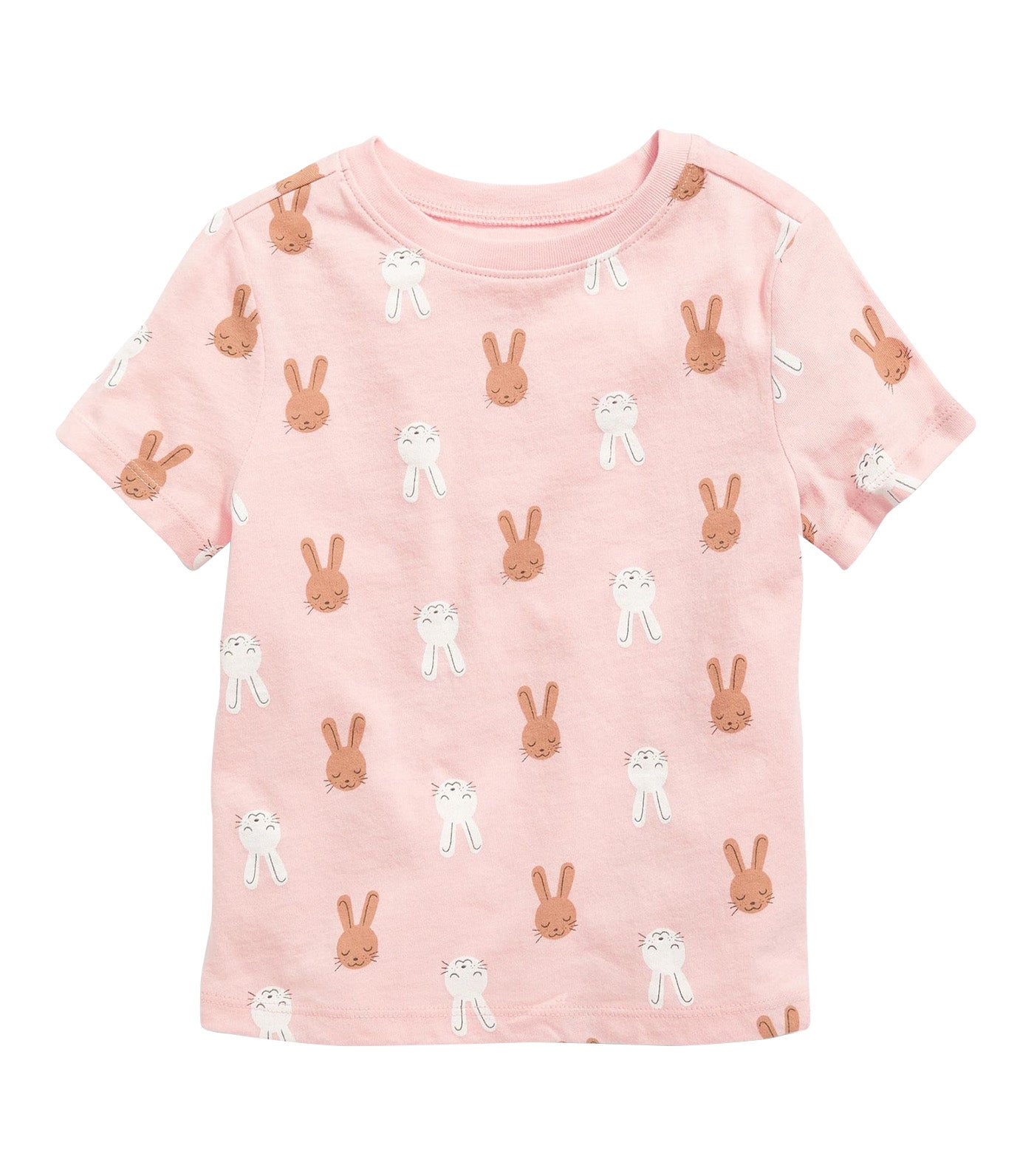 Unisex Printed Crew-Neck T-Shirt for Toddler - Pink Bunny
