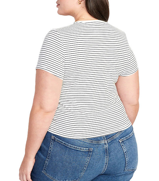 Striped Slim-Fit T-Shirt for Women O.N. Navy Stripe