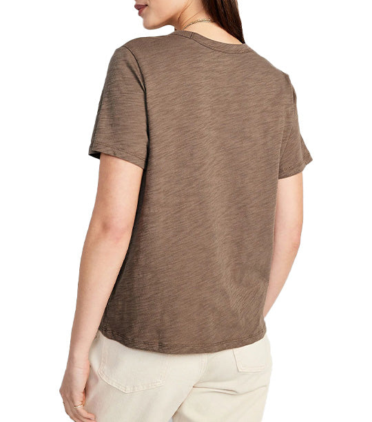 EveryWear Slub-Knit T-Shirt for Women Sedimentary