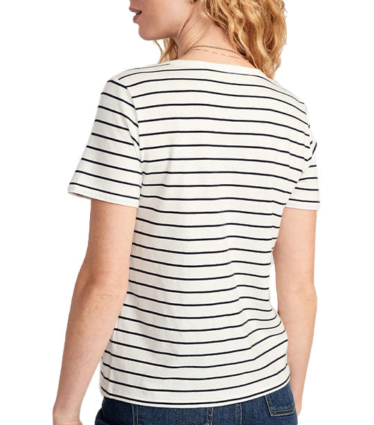 EveryWear Striped Slub-Knit T-Shirt for Women O.N Navy Stripe