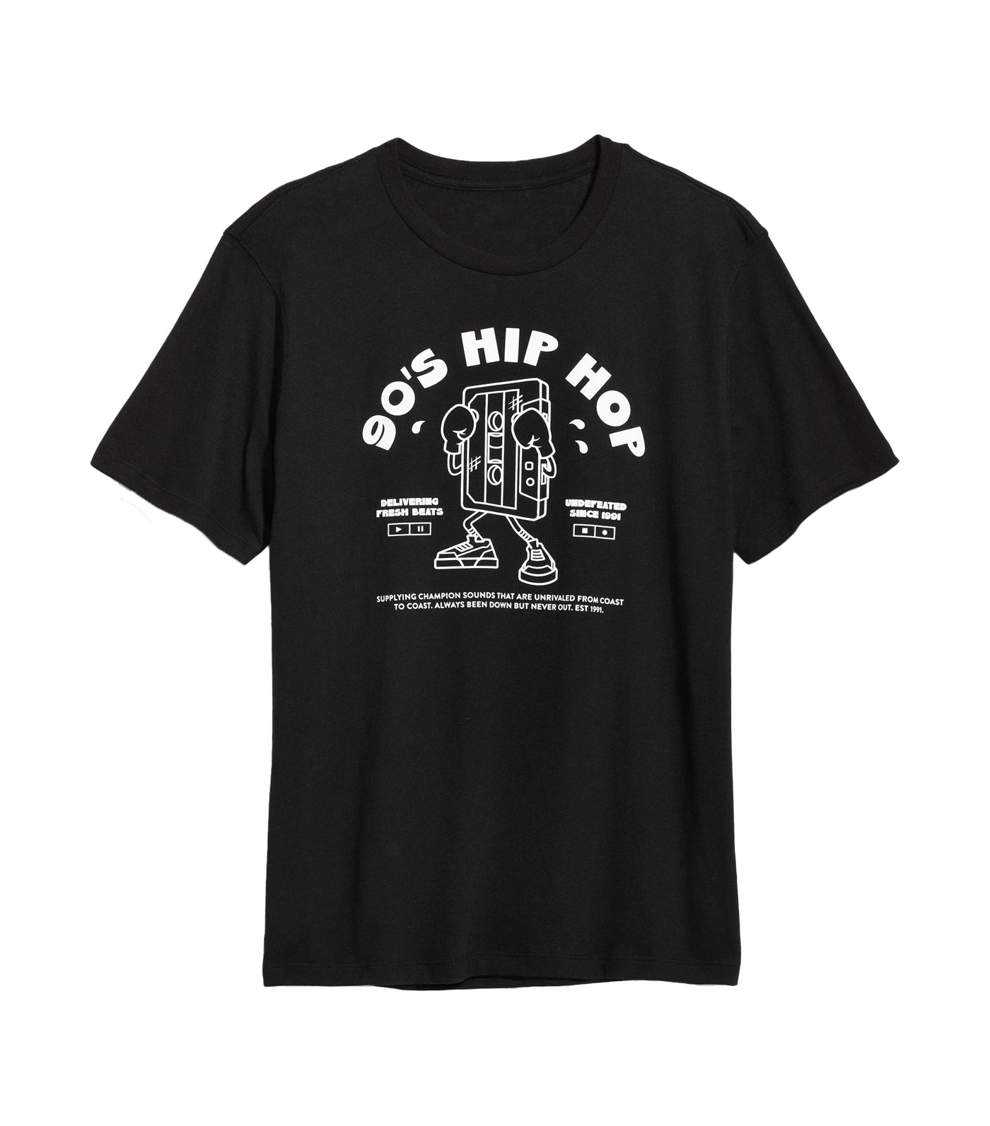 Soft-Washed Graphic T-Shirt for Men Black Jack