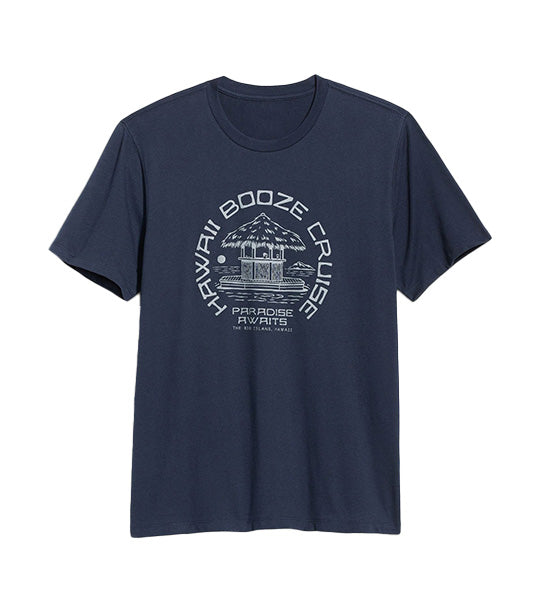 Soft-Washed Graphic T-Shirt for Men Medium Navy