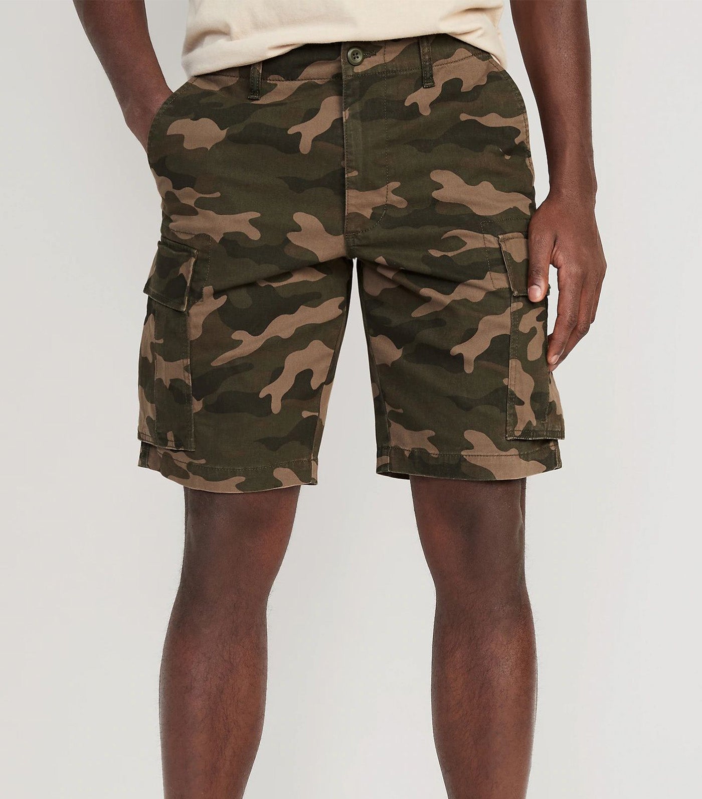 Relaxed Lived-In Cargo Shorts for Men - 10-inch inseam Camo