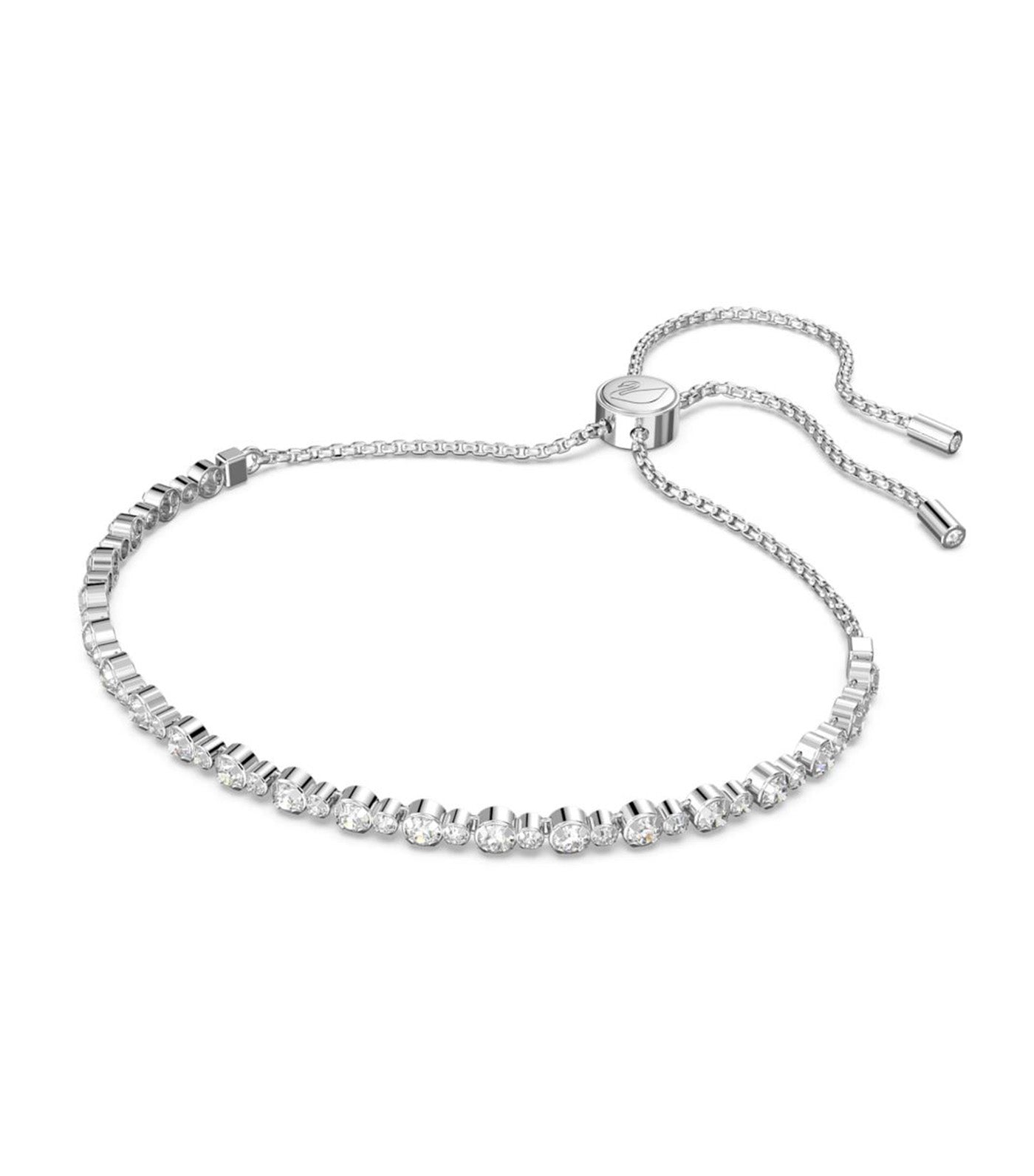 Subtle Trilogy Bracelet Round Cut White Rhodium Plated